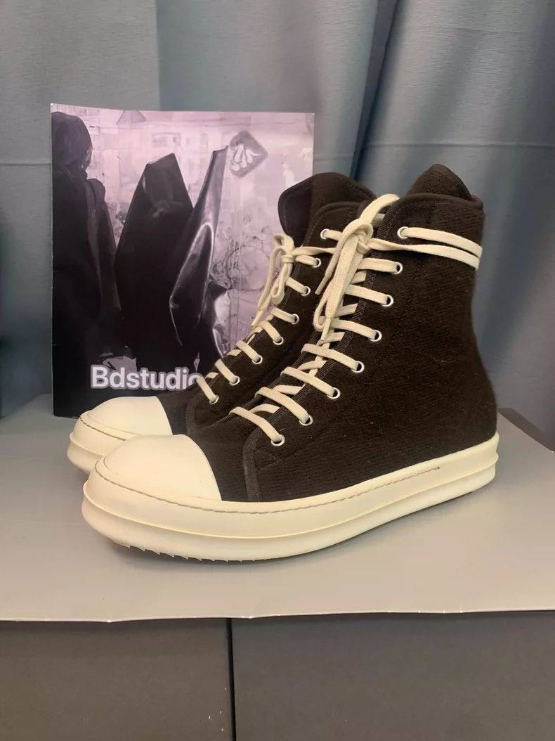 Rick Owens Rick Owens Black and white evergreen high-top skate shoes Size US 8 / EU 41 - 4 Thumbnail