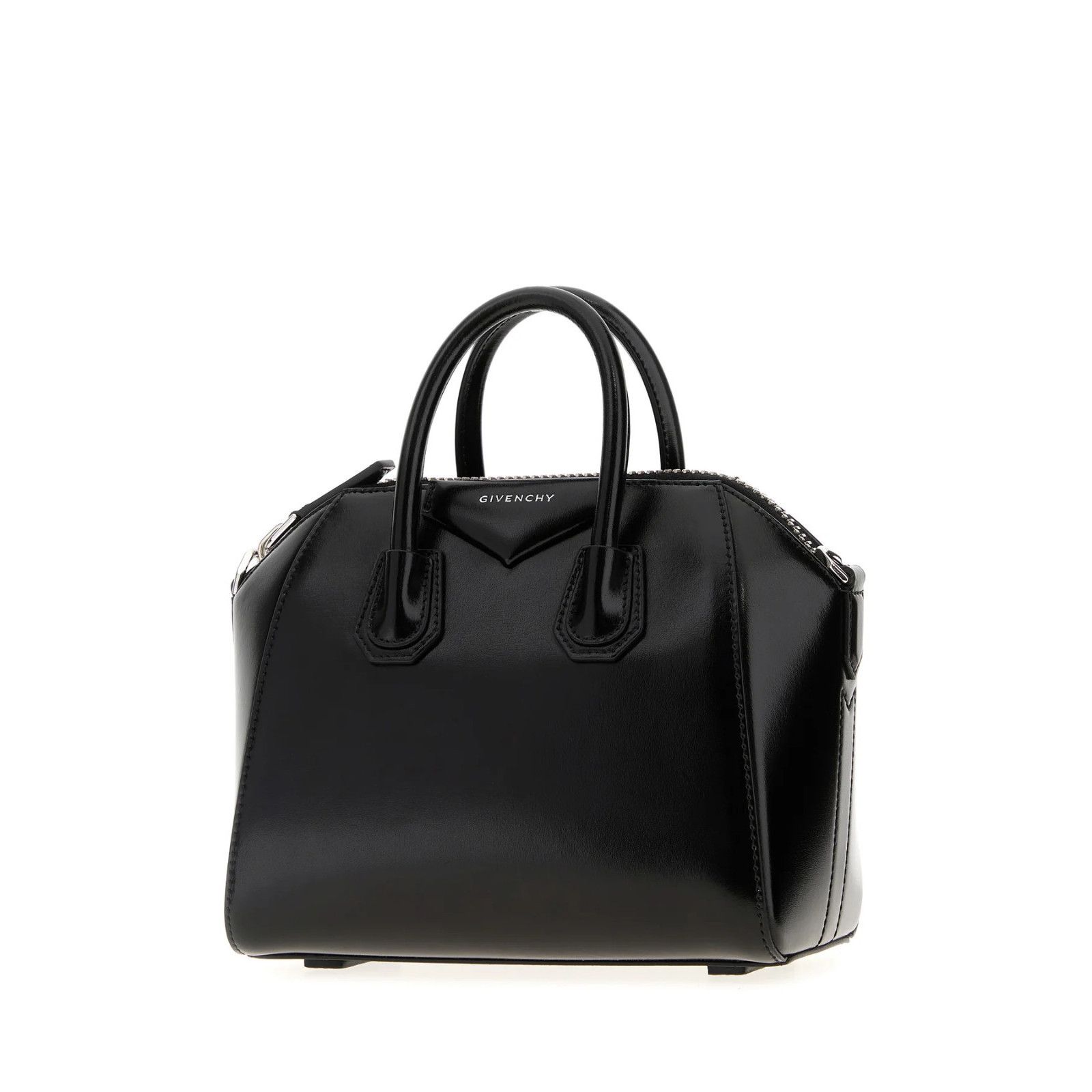 Givenchy GIVENCHY Mini Antigona Black/Silver Shiny Leather Handbag Ne Size ONE SIZE - 2 Thumbnail