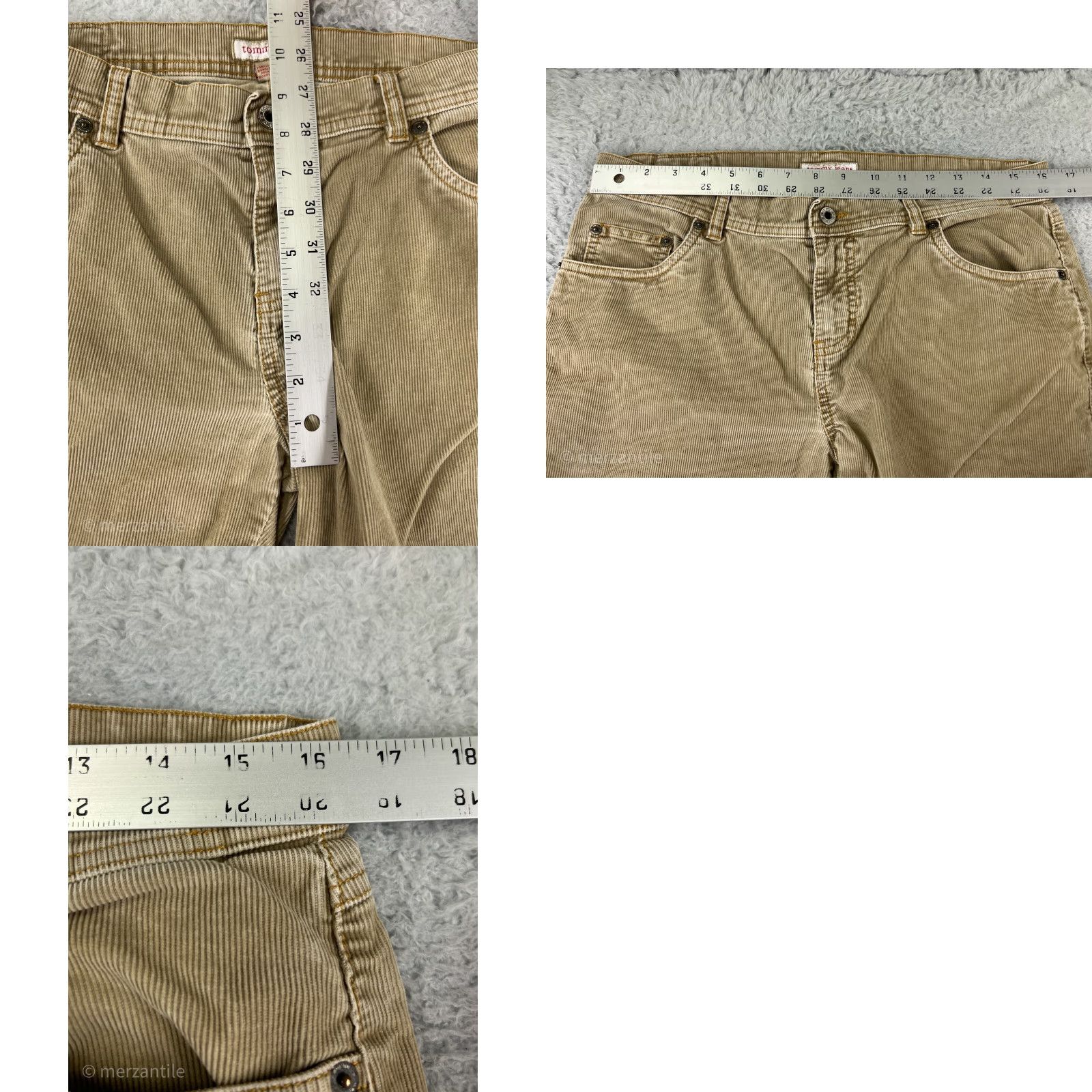 Tommy Hilfiger Tommy Hilfiger Pants Womens Regular 11 Beige Corduroy Embroidered Cotton Blend Bootcut Size 32" / US 10 / IT 46 - 9 Thumbnail