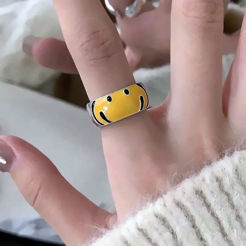 Designer × Jewelry Smile Face Ring Size ONE SIZE - 3 Thumbnail