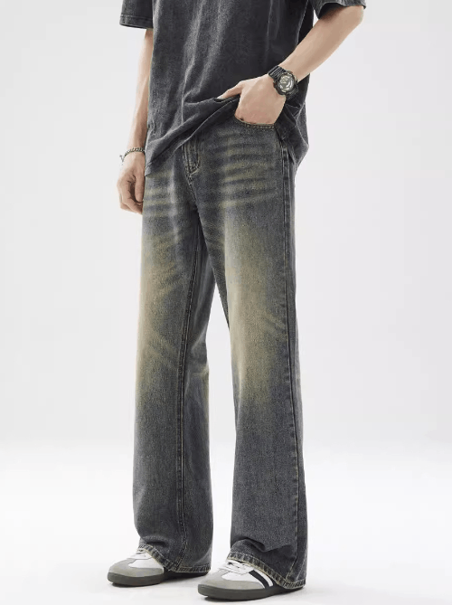 Japanese Brand Retro loose oversize washed distressed wide-leg baggy jeans Size US 32 / EU 48 - 3 Thumbnail