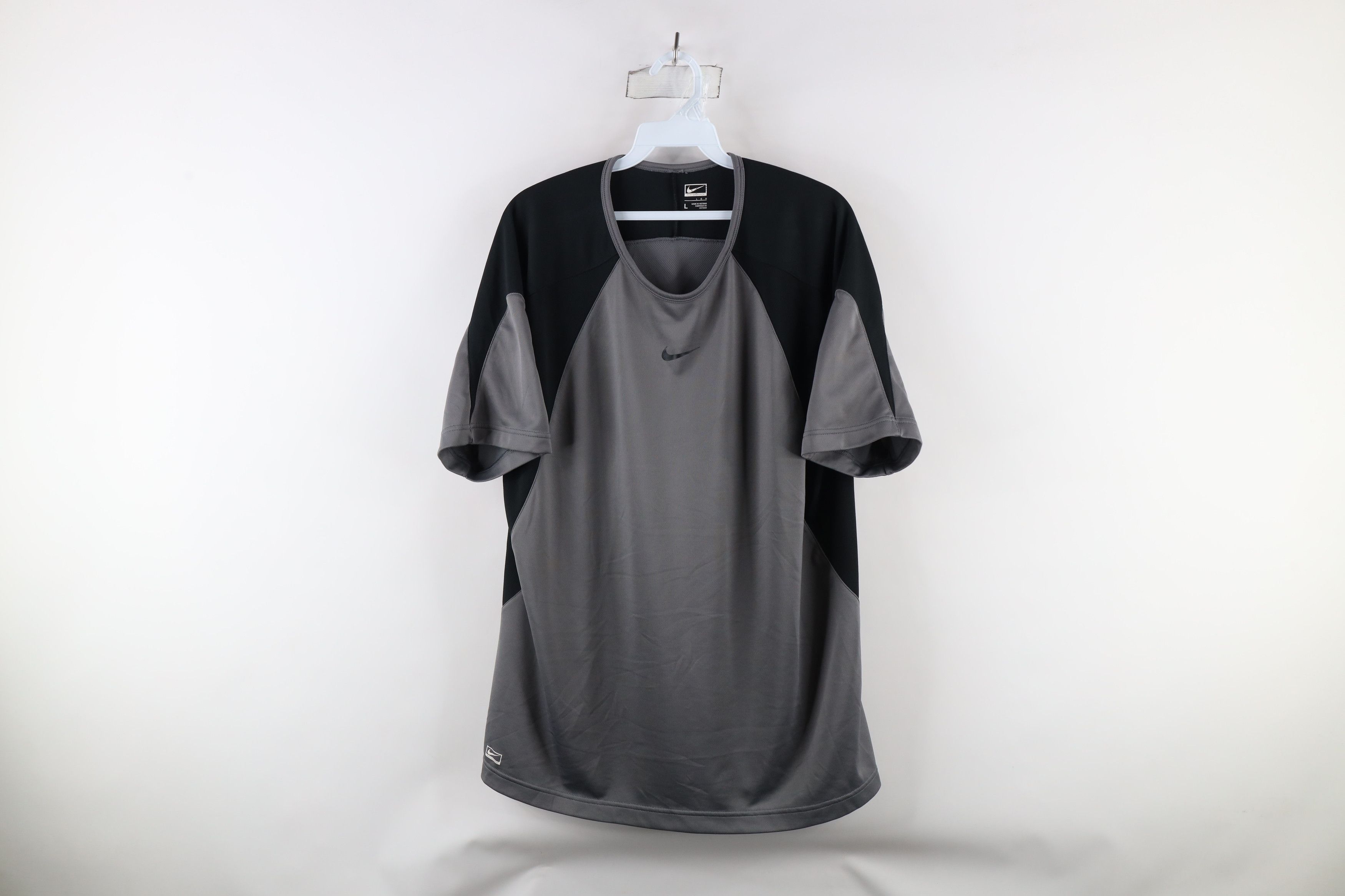 Vintage Nike Scott Center Swoosh Color Block T-Shirt Gray