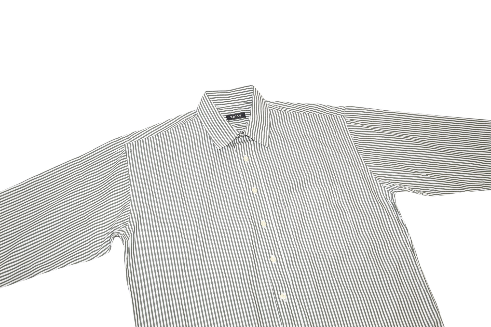 Bally Bally Asoni/SA fabric Regular Fit Striped Poplin Dress Shirt Size US L / EU 52-54 / 3 - 3 Thumbnail