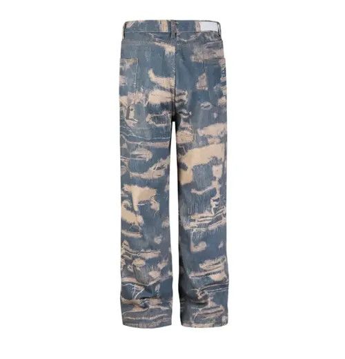 Jean Tie-dye Print Flared Wide-Leg Jeans Size US 33 - 3 Thumbnail