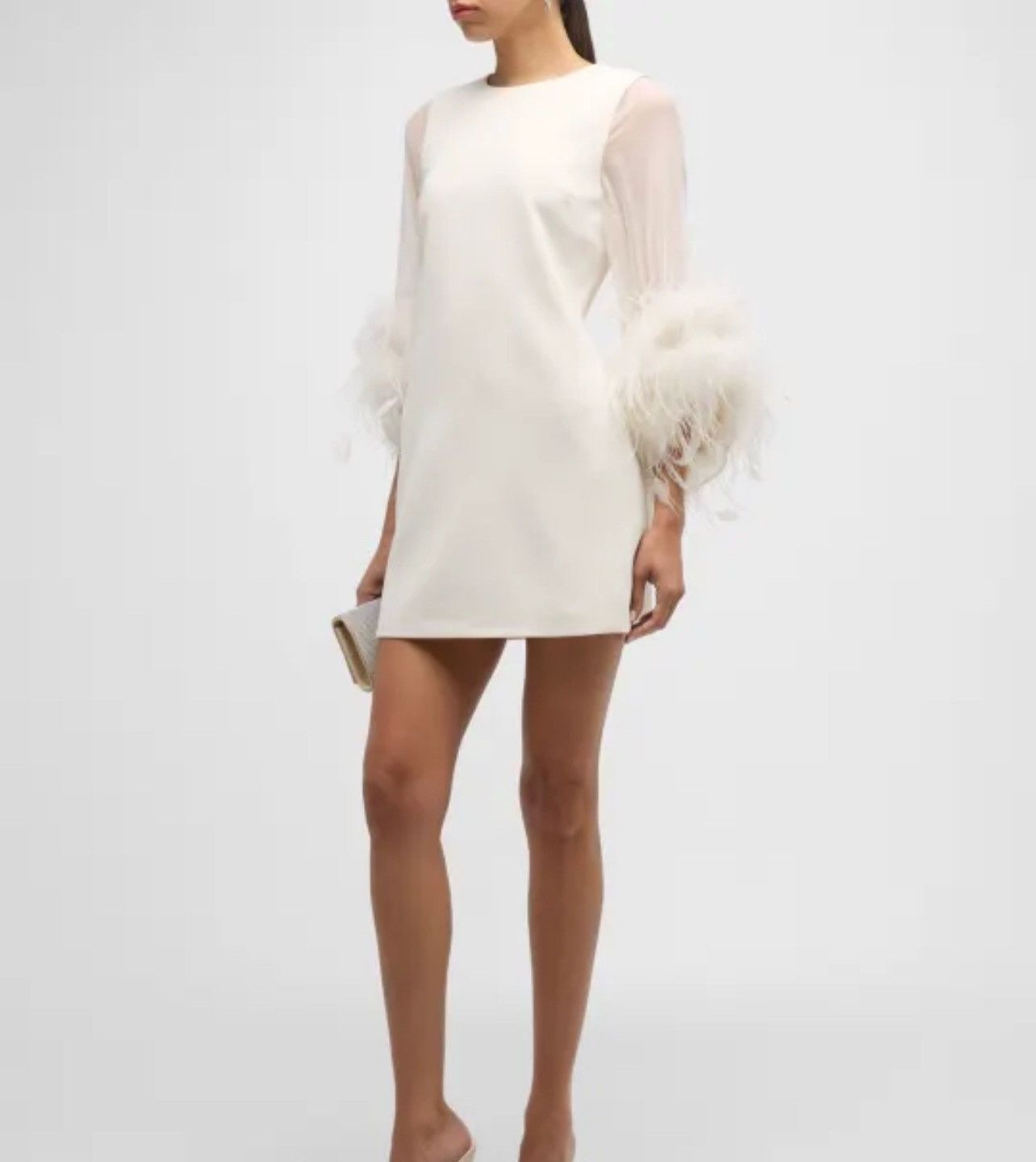 Alice + Olivia Alice + Olivia Izola Feather-Trim Minidress size 2 Size XS / US 0-2 / IT 36-38 - 2 Thumbnail