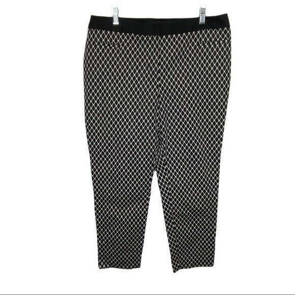 Other Chico's 2 Pants Black White Diamond Cropped Ankle 12 Size 34" / US 12 / IT 48 - 12 Thumbnail