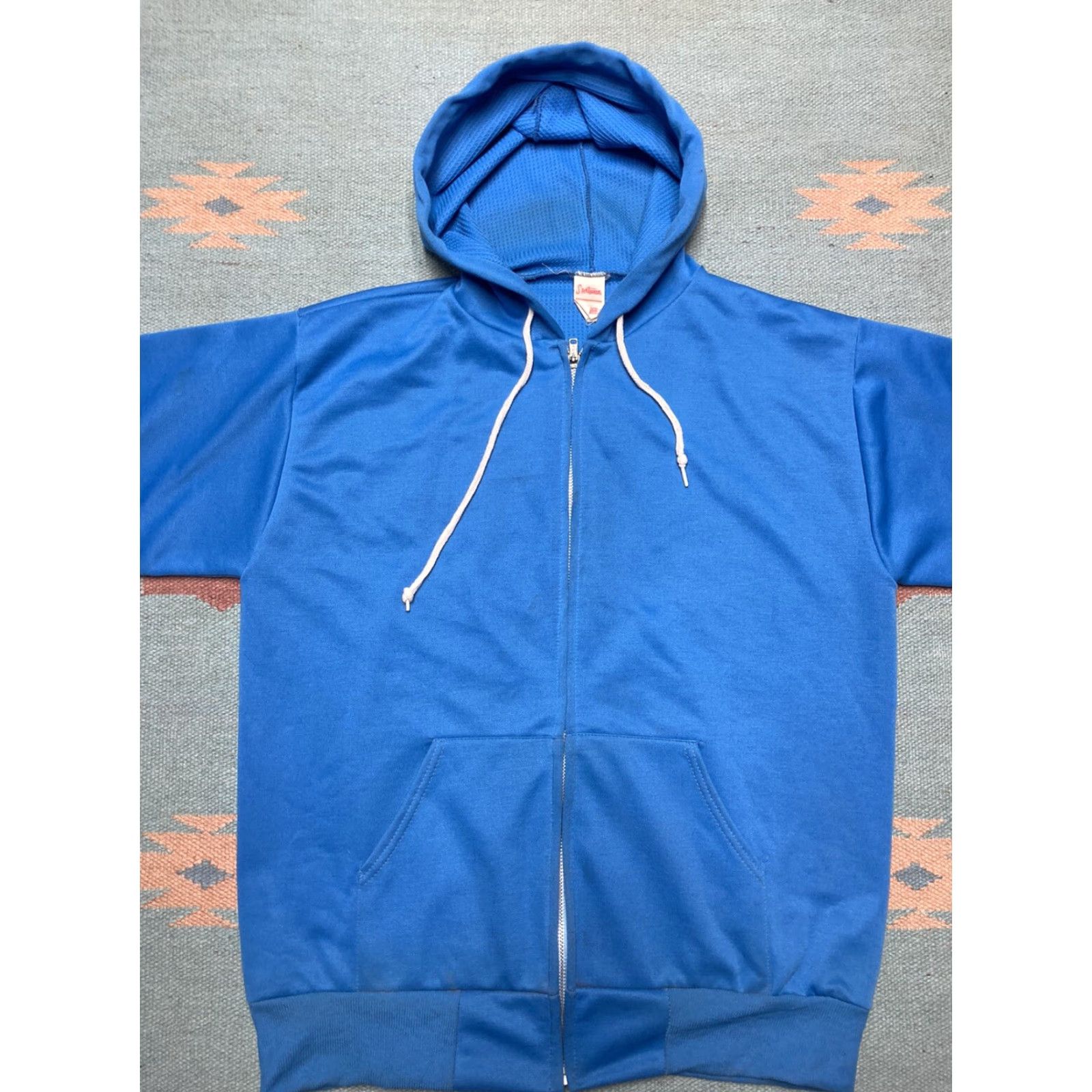 J Brand VINTAGE Vintage sportswear brand waffle knit hoodie thermal zip light blue 70s 80s Large Size US L / EU 52-54 / 3 - 2 Thumbnail