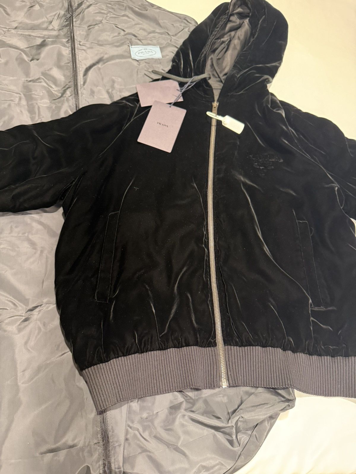 Prada Prada mens velvet hoodie. XL. $3800 Size US XL / EU 56 / 4 - 5 Thumbnail