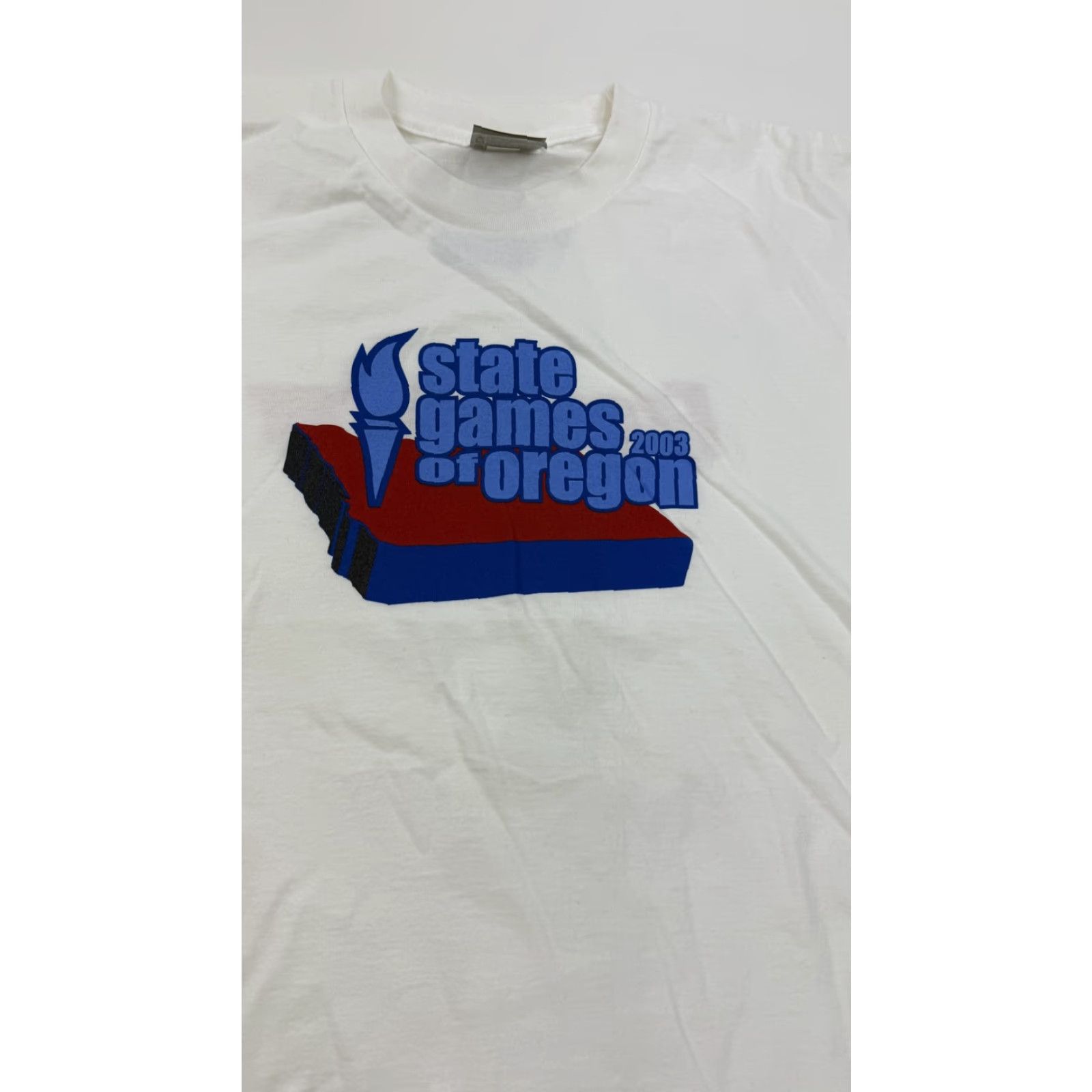 Nike VINTAGE Nike State Games Of Oregon Shirt Mens Small White Crew Neck Short Sleeve Graphic Print 2003 Sports Event Fred Meyer Mens Size US S / EU 44-46 / 1 - 2 Thumbnail