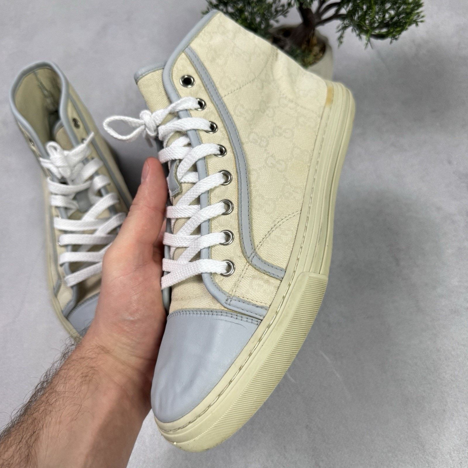 Gucci Gucci GG Monogram High Sneaker Size US 7 Grey Size US 7 / EU 40 - 15 Thumbnail