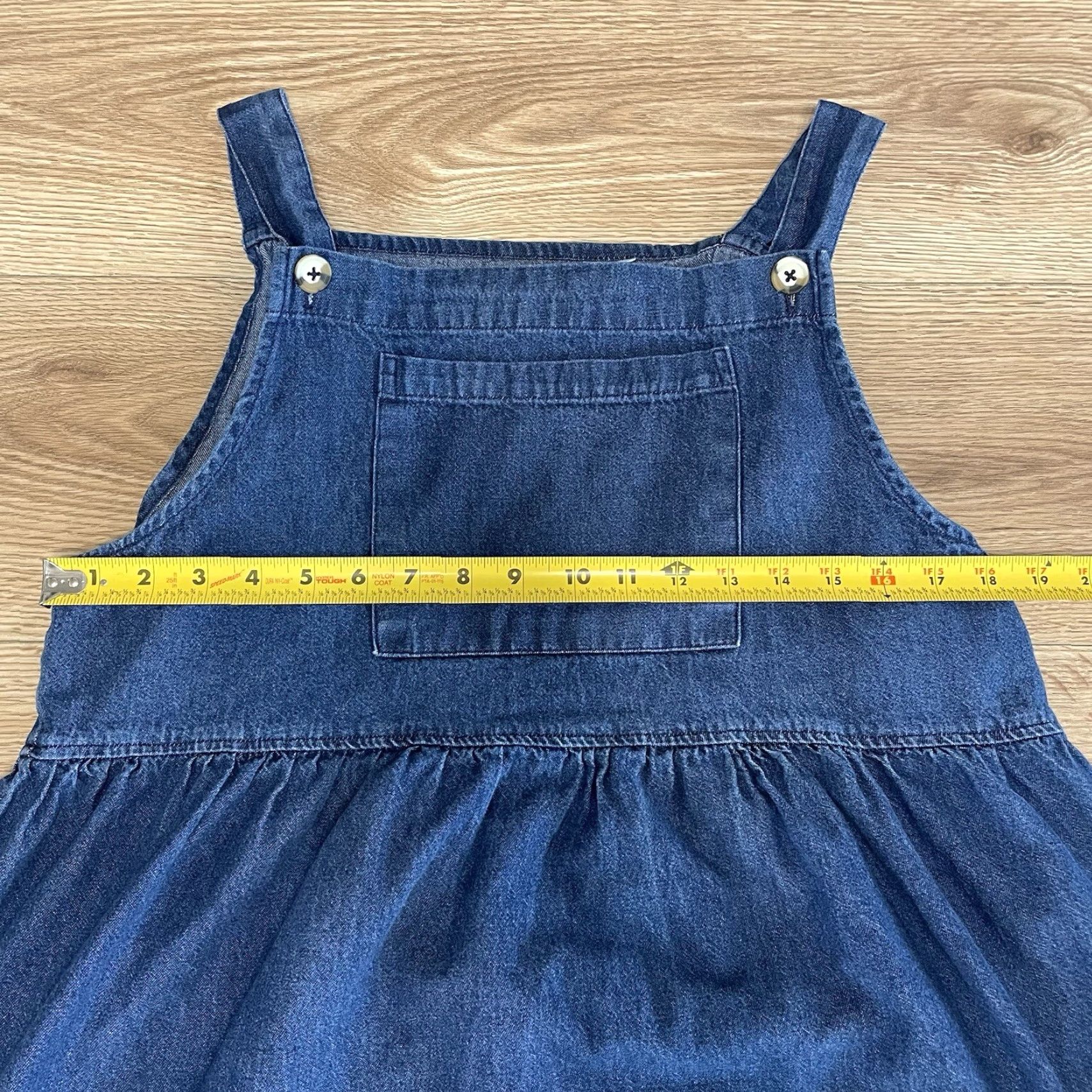 Denime VINTAGE Sunbelt Womens Midi Cotton Dress Sleeveless Pockets Solid Blue Casual Styles Size 32" / US 10 / IT 46 - 4 Thumbnail