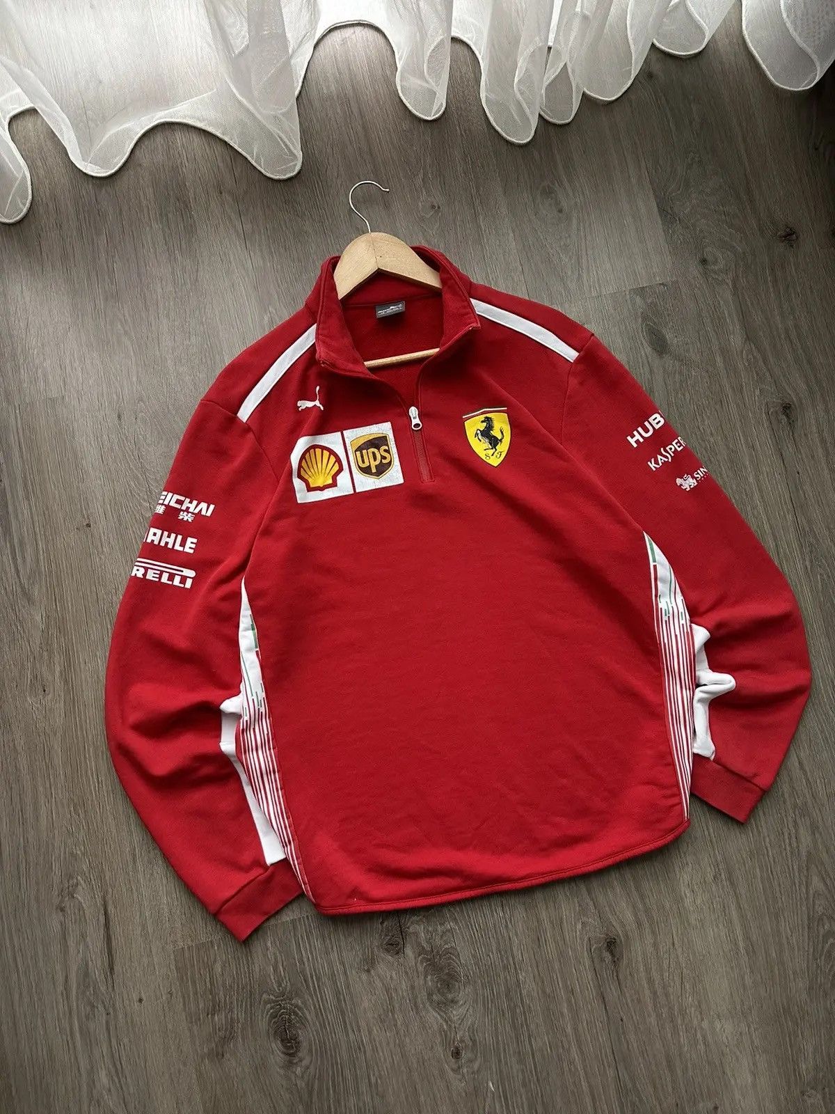 Ferrari × Formula 1 Vintage Ferrari Racing Red Rugby Sweatshirt Formula Uno Size US L / EU 52-54 / 3 - 5 Thumbnail