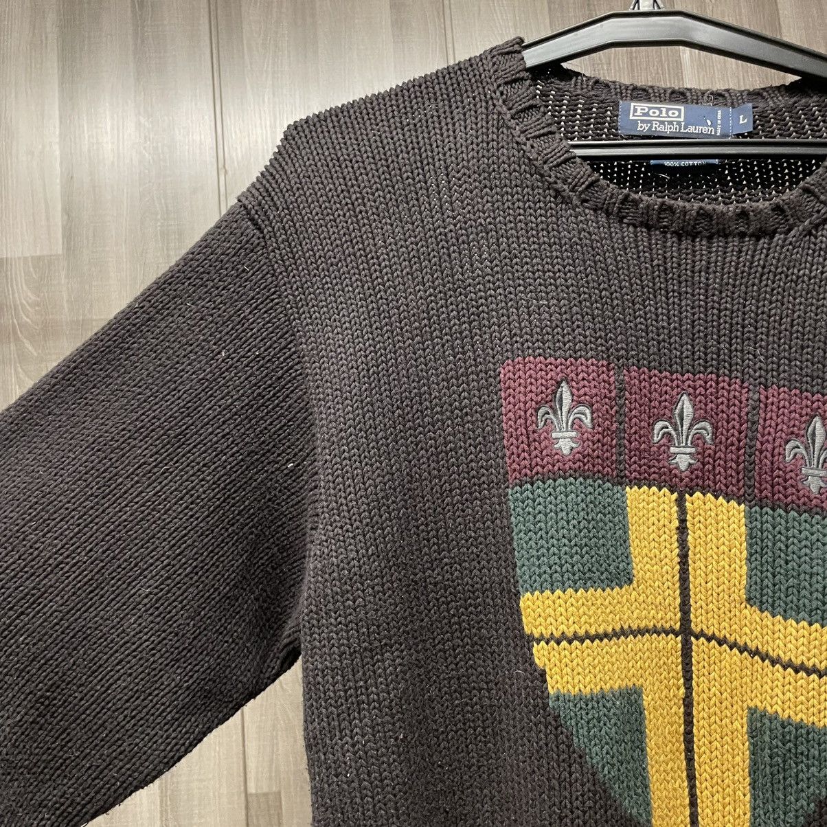 Ralph Lauren Vintage Polo Ralph Lauren Shield Crest Knit Sweater💥 Size US L / EU 52-54 / 3 - 6 Thumbnail