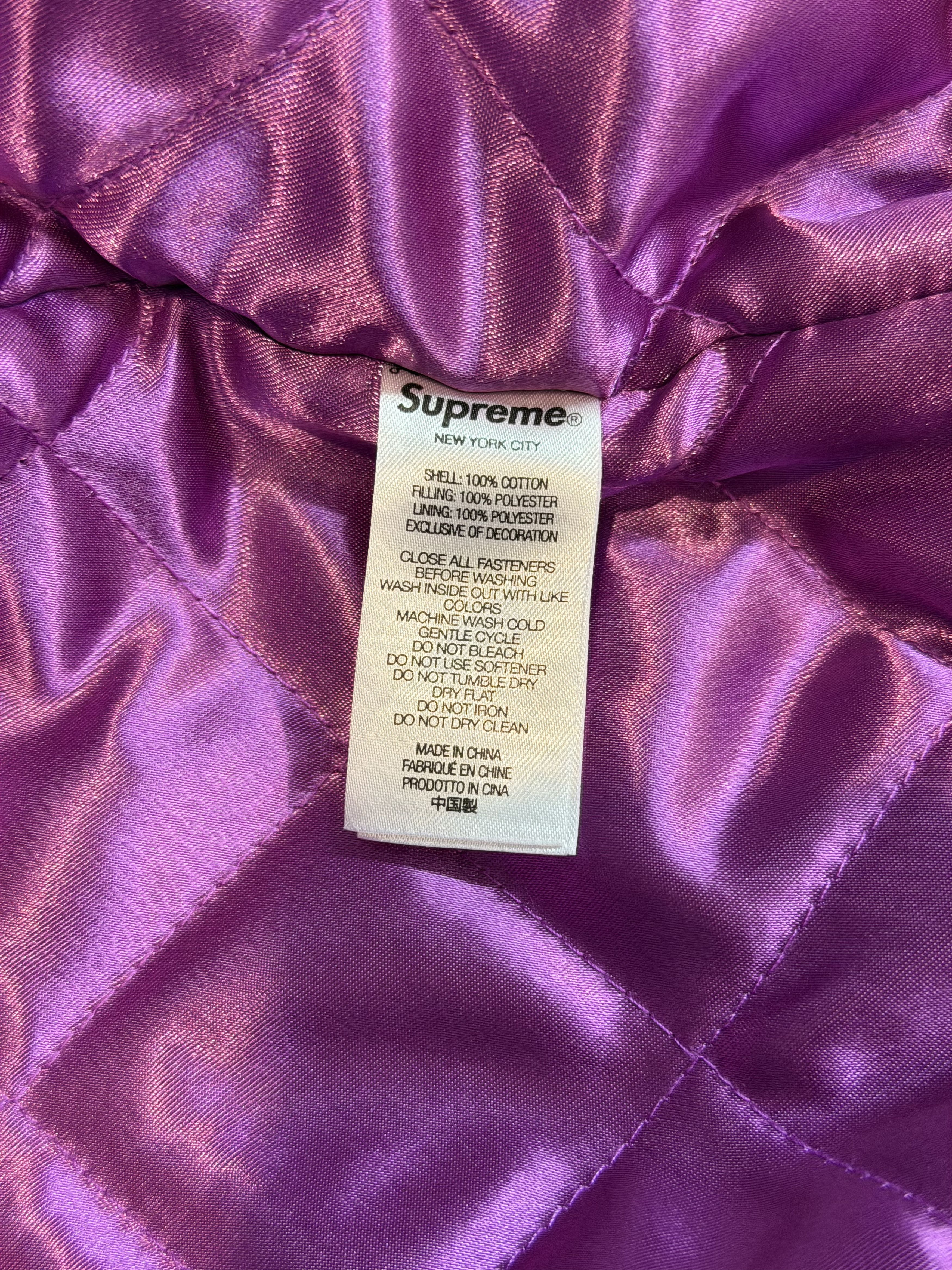 Mitchell & Ness × Supreme Supreme x Skittles x Mitchell & Ness Varsity Jacket (Purple) Size US M / EU 48-50 / 2 - 6 Thumbnail