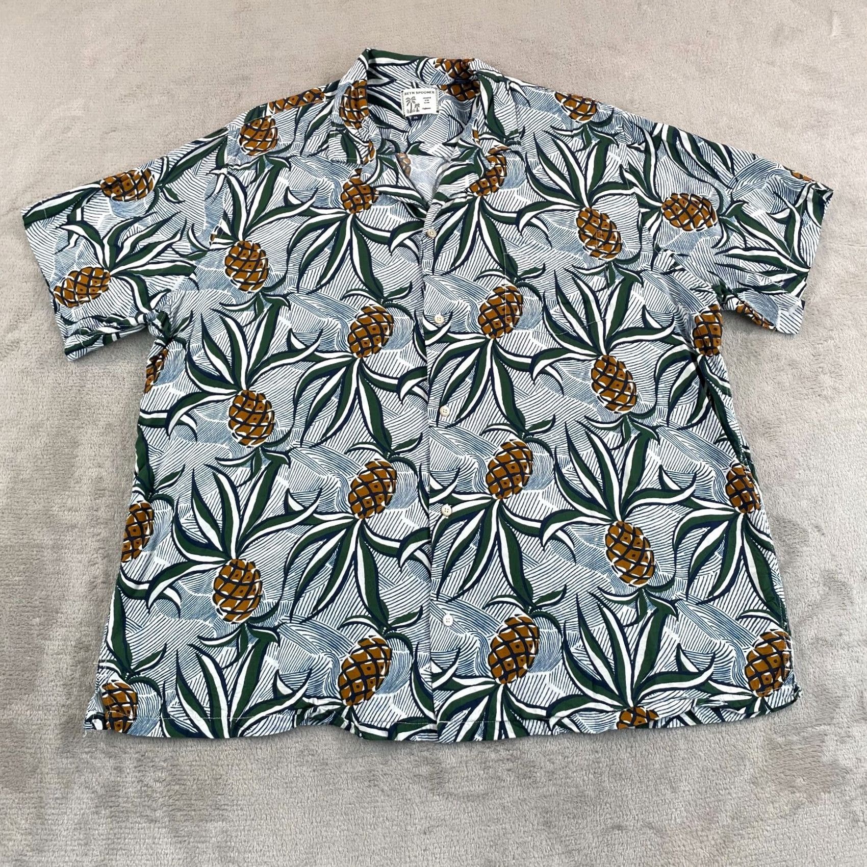 Reyn Spooner Reyn Spooner Hawaiian Shirt Men XL Pineapple Japanese Spun Rayon Loop Collar NEW Size US XL / EU 56 / 4 - 3 Thumbnail