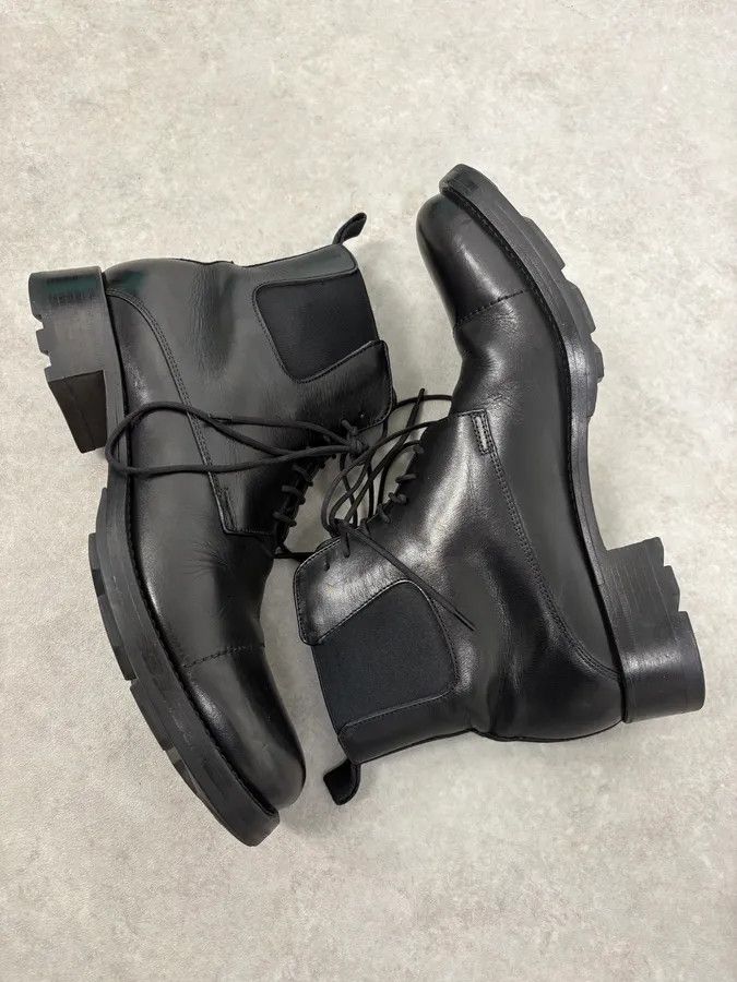 Miu Miu 2000s Miu Miu Black Leather Combat Boots Size US 11 / EU 44 - 7 Thumbnail