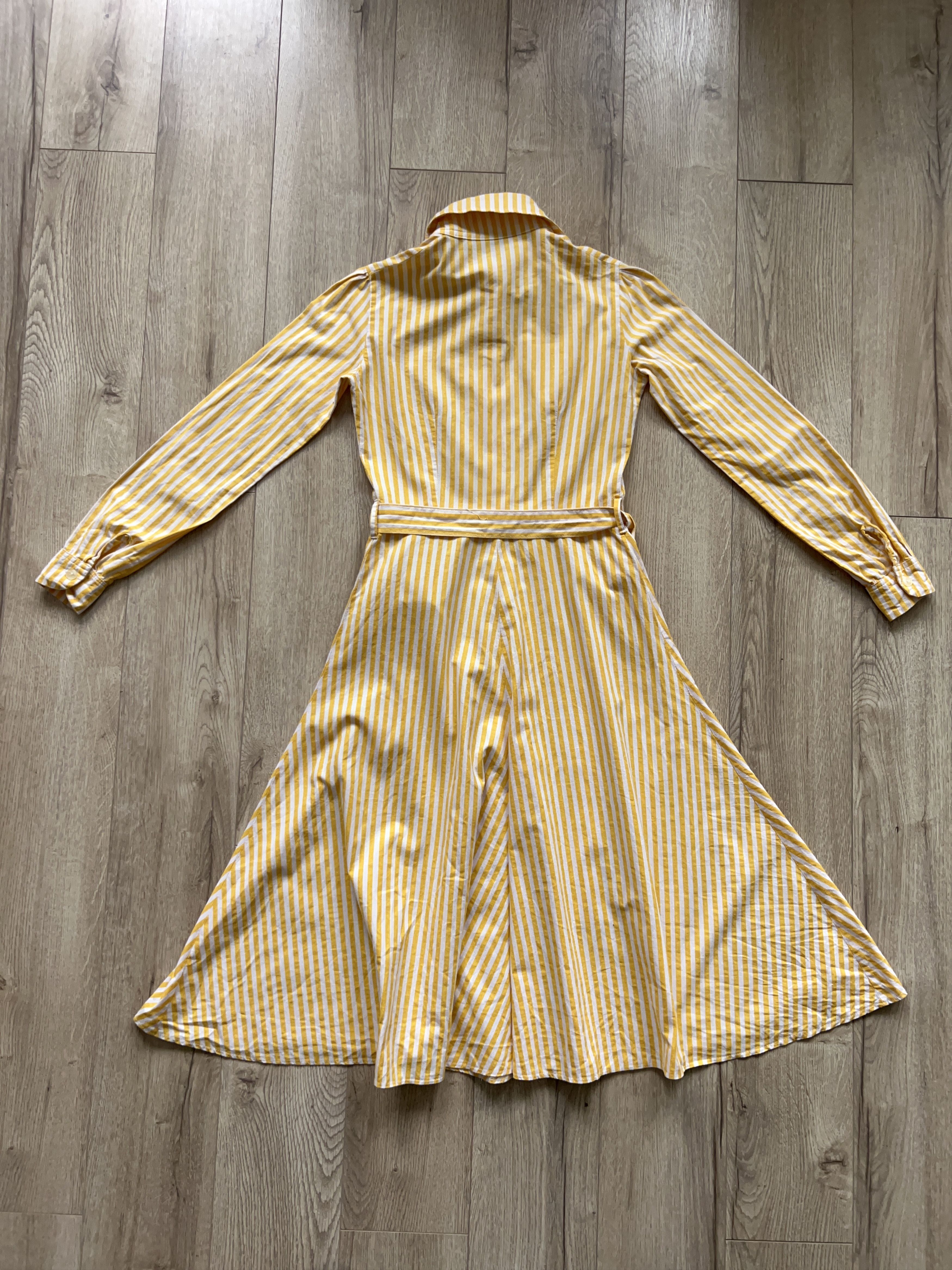 Laura Ashley × Traditional Weatherwear × Vintage 1970s Dyers and Printers Striped Belted Dress Long Sleeve 38 Size M / US 6-8 / IT 42-44 - 12 Thumbnail