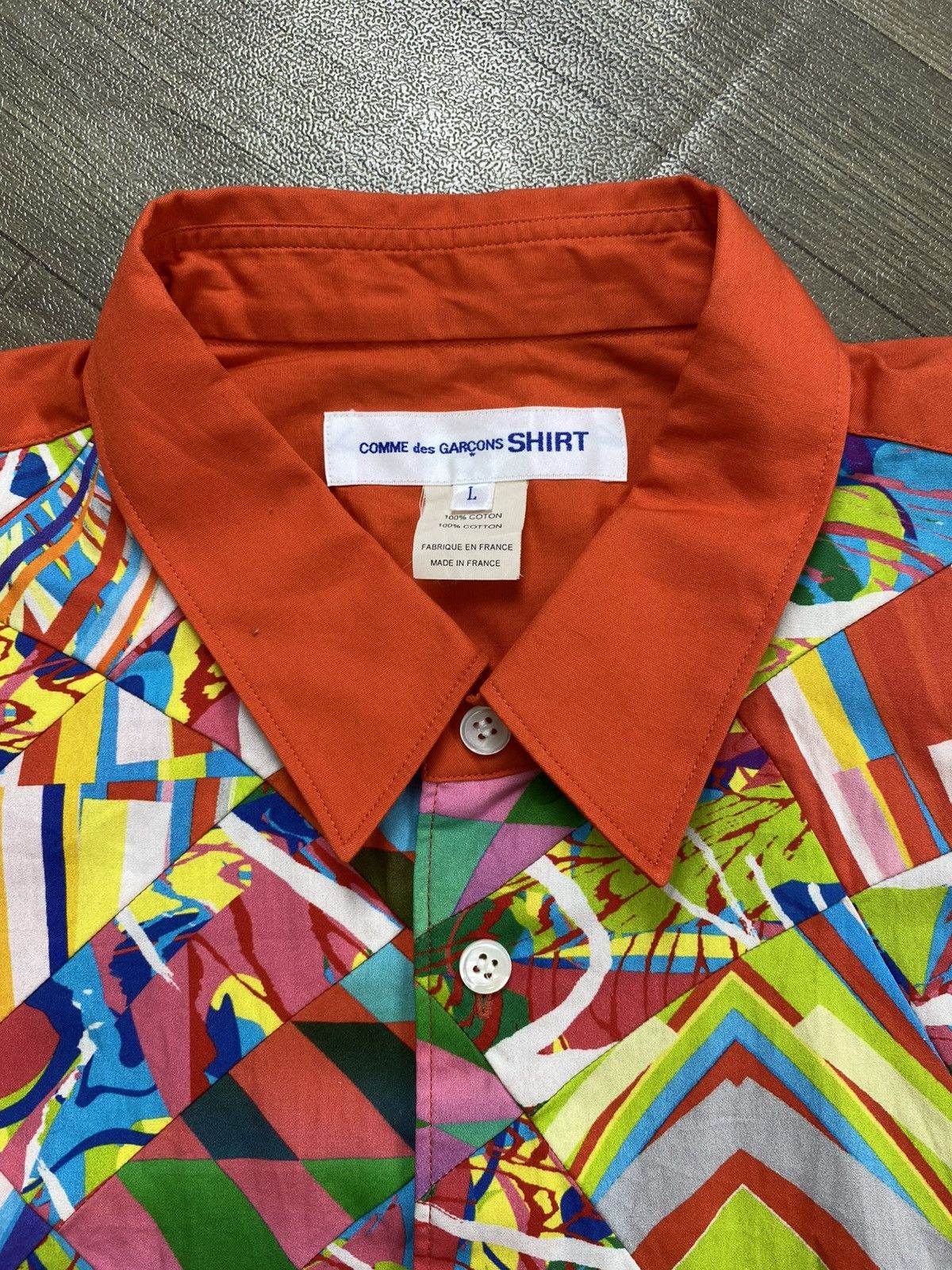 Comme des Garcons SHIRT Comme des Garçons SHIRT Psychedelic Pattern Patchwork Shirt Size US L / EU 52-54 / 3 - 6 Thumbnail