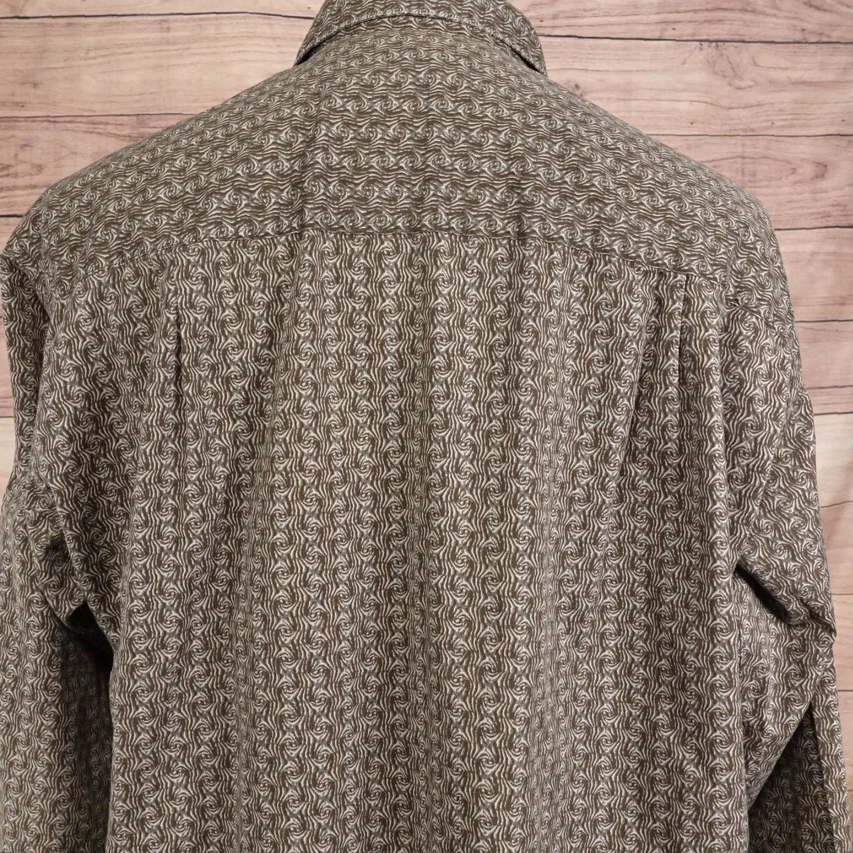 Liz Claiborne Claiborne Shirt Mens L Brown Paisley Long Sleeve Button-Up Regular Fit Size US L / EU 52-54 / 3 - 5 Thumbnail