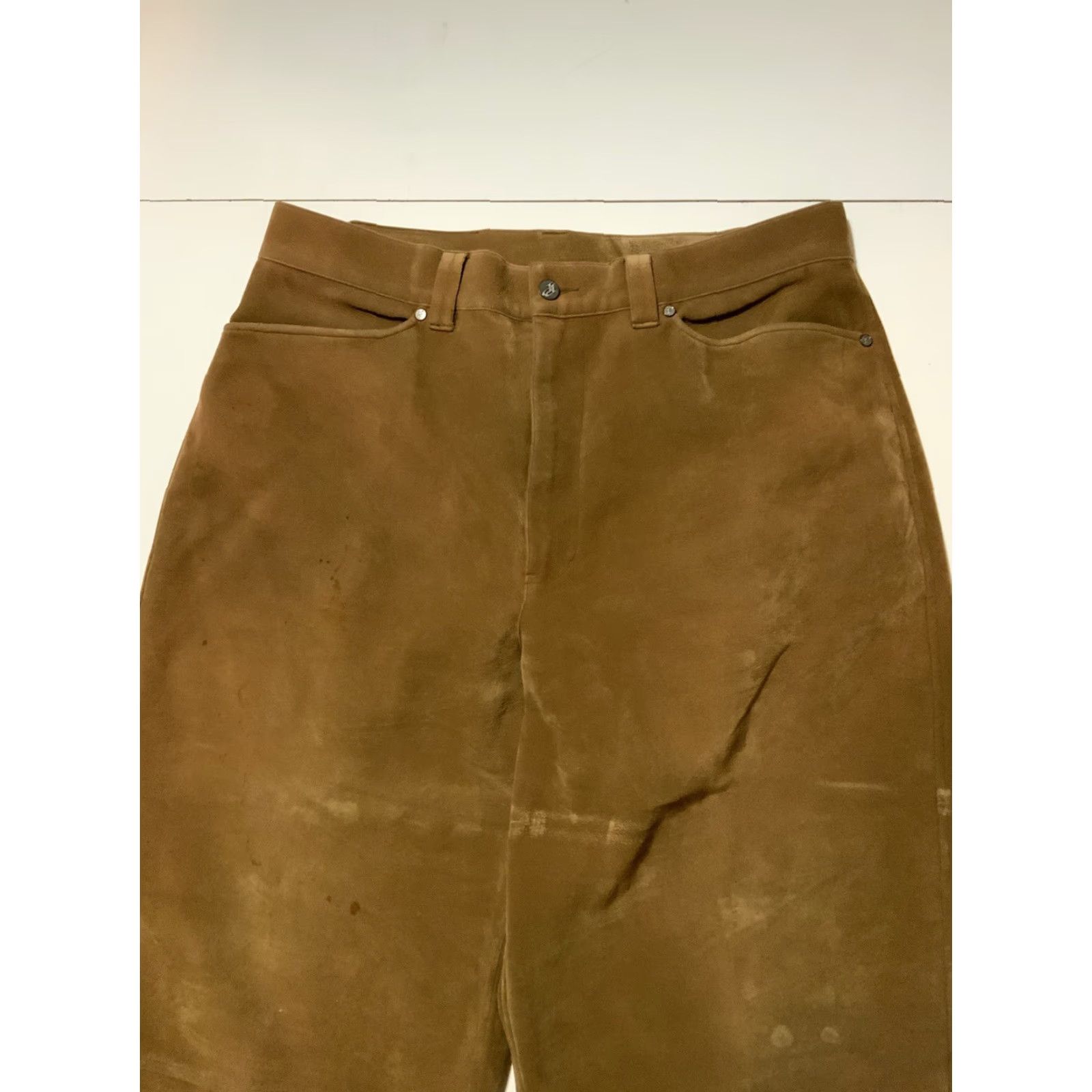 Pelle Pelle VINTAGE Pelle Pelle City Slicker Faux Suede Leather Pants Sz. 36 Men Pants 90s Y2K 2000s Brown Baggy Loose - Inseam 29 Size US 36 / EU 52 - 5 Thumbnail