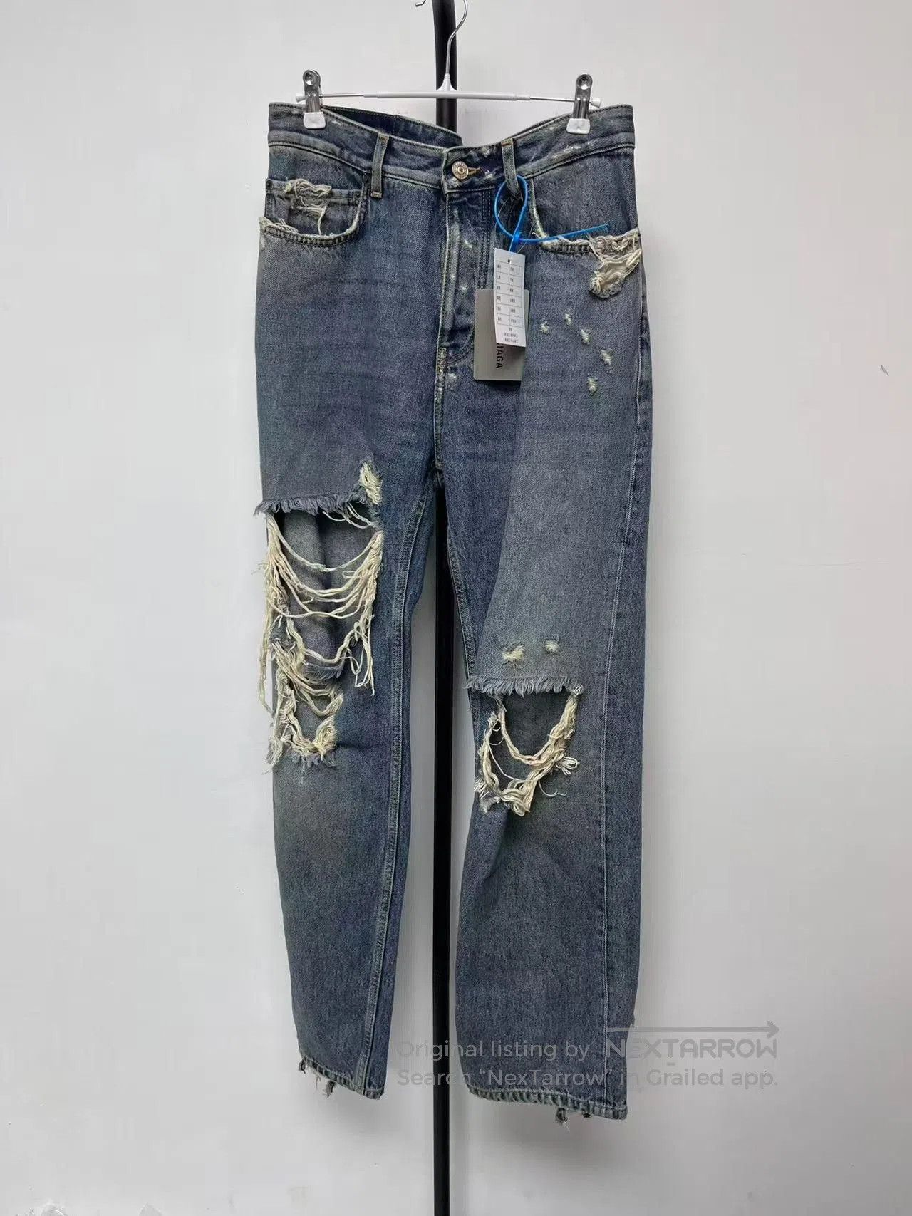 Balenciaga Balenciaga Men's Distressed Mid-Rise Straight Jeans. Size US 30 / EU 46 - 1 Thumbnail