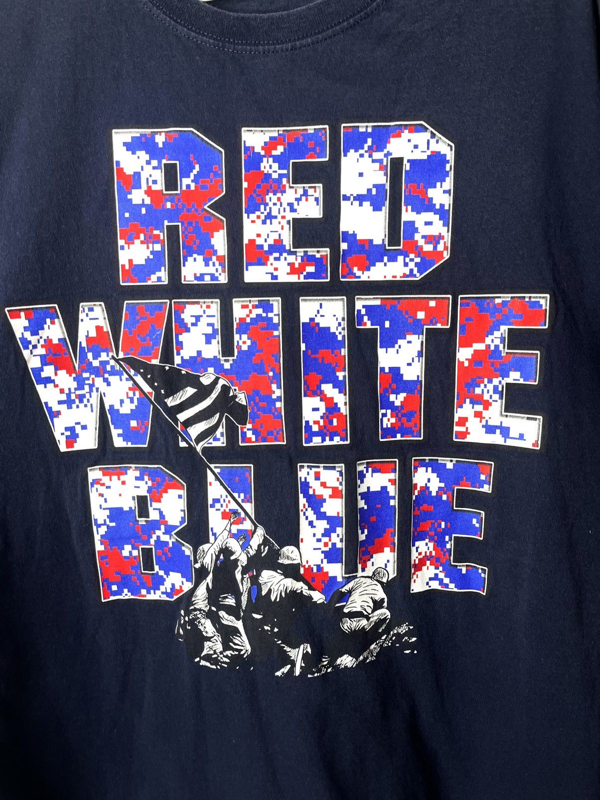Band Tees Vintage Red White Blue American Soldier Military T Shirt Size US L / EU 52-54 / 3 - 2 Thumbnail