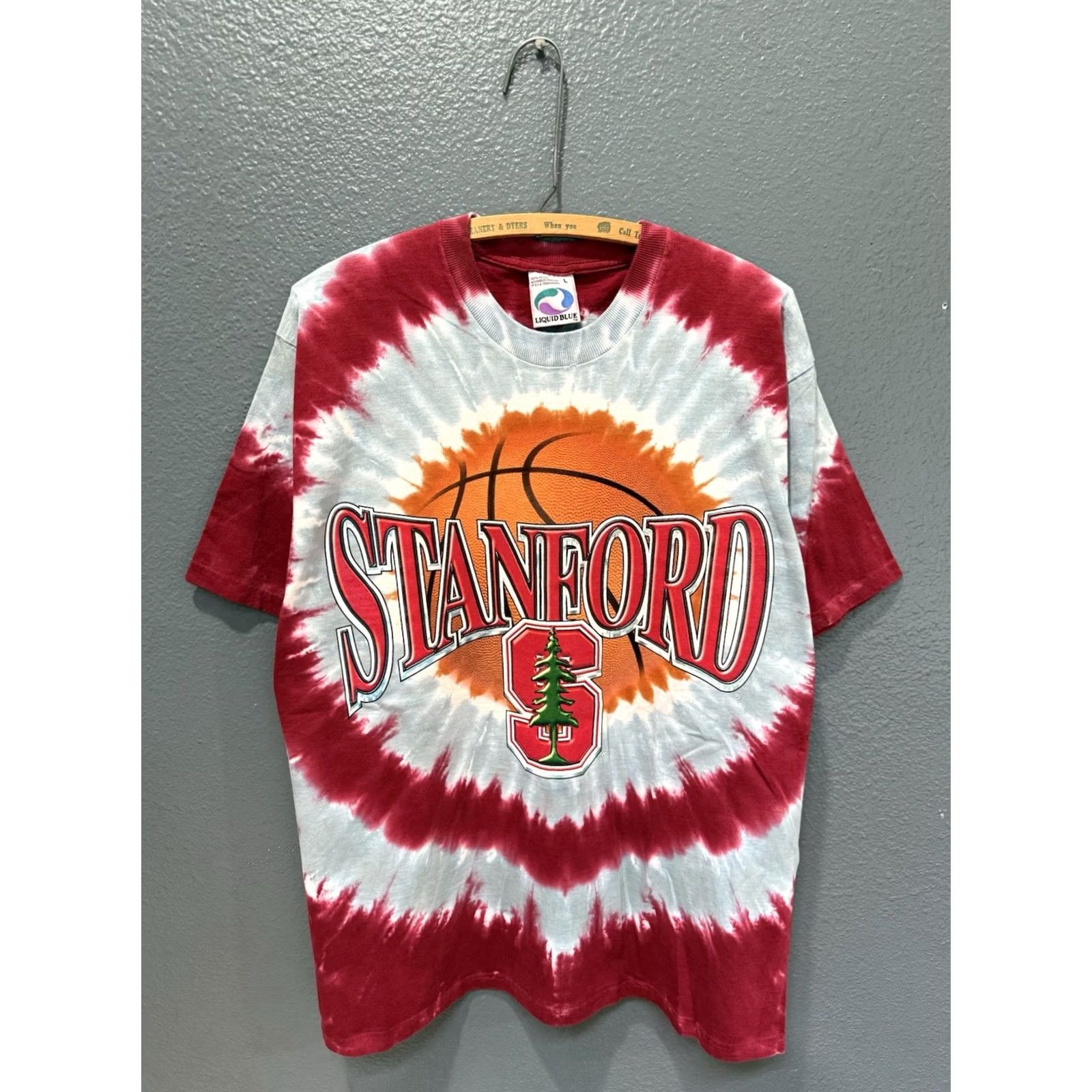 Liquid Blue VINTAGE 90s Stanford Liquid Blue T-Shirt Basketball Tee Shirt L Mens Red 90s Size US L / EU 52-54 / 3 - 3 Thumbnail