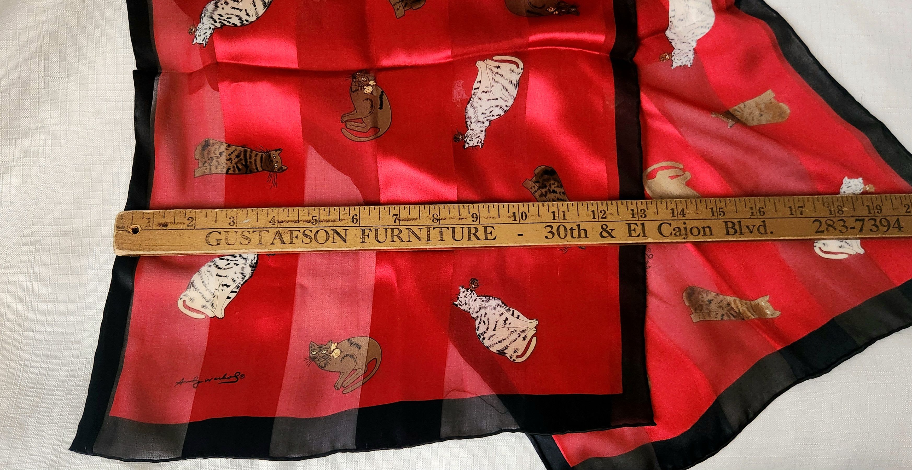 Andy Warhol Vintage RARE Andy Warhol Exclusive Museum Co cat scarf Size ONE SIZE - 7 Thumbnail