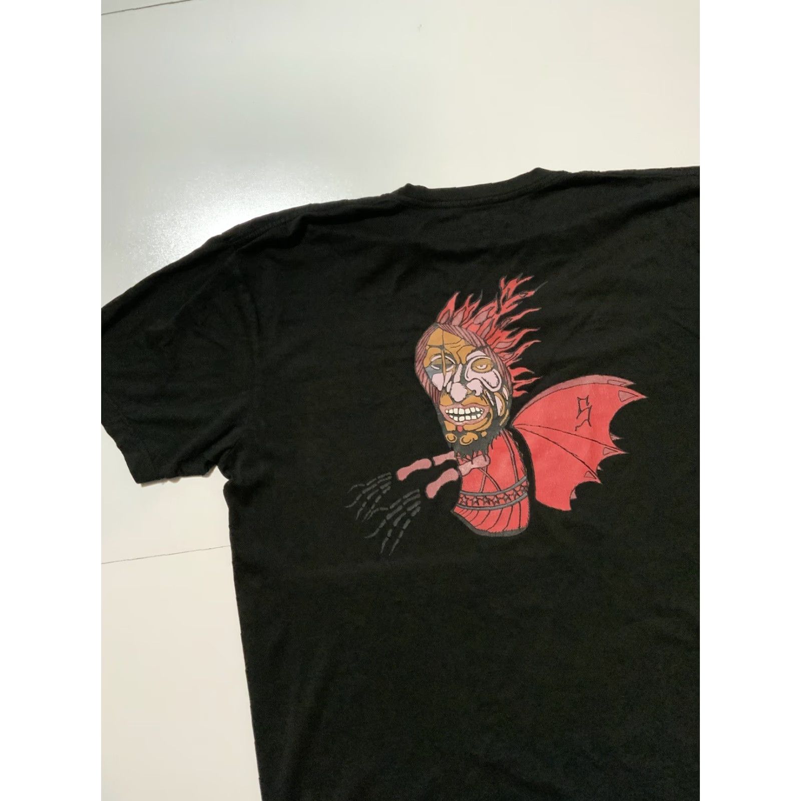 Vintage Sake World D Savage Winged Monster Flames Graphic Black S/S Crew T-Shirt XL Mens Size US XL / EU 56 / 4 - 6 Thumbnail