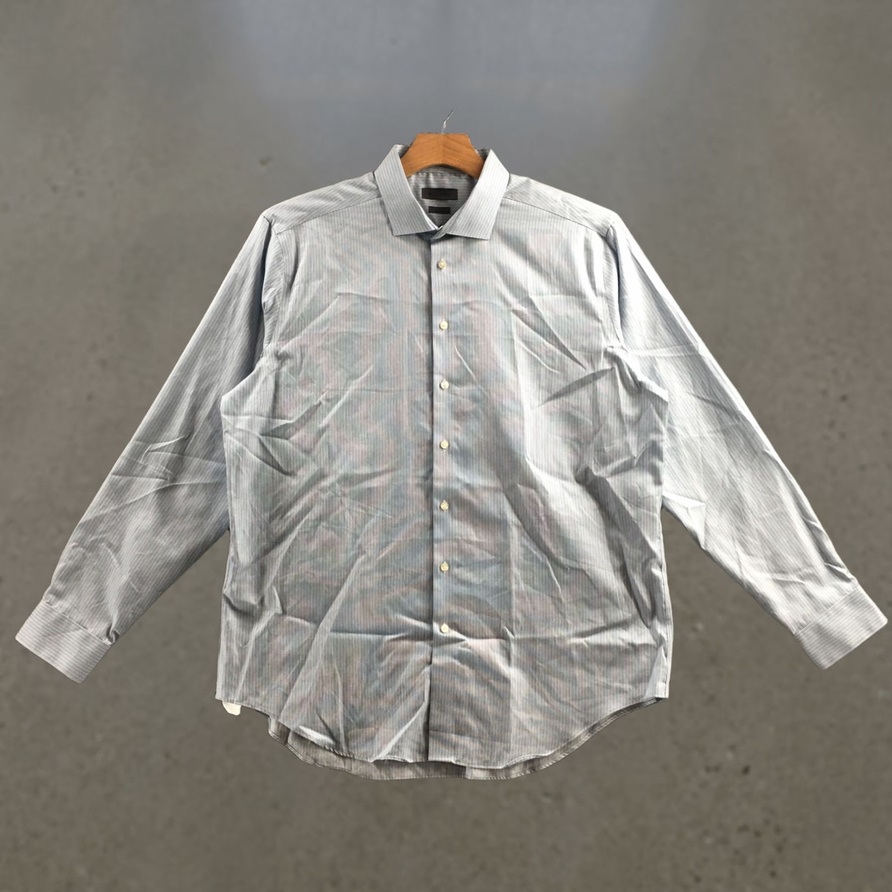 Calvin Klein Calvin Klein Slim Fit Button Up Shirt Mens 18 Tall Blue Striped Long Sleeve Shirt Mens 18 Tall Blue Striped Long Sleeve Size US XXL / EU 58 / 5 - 1 Thumbnail