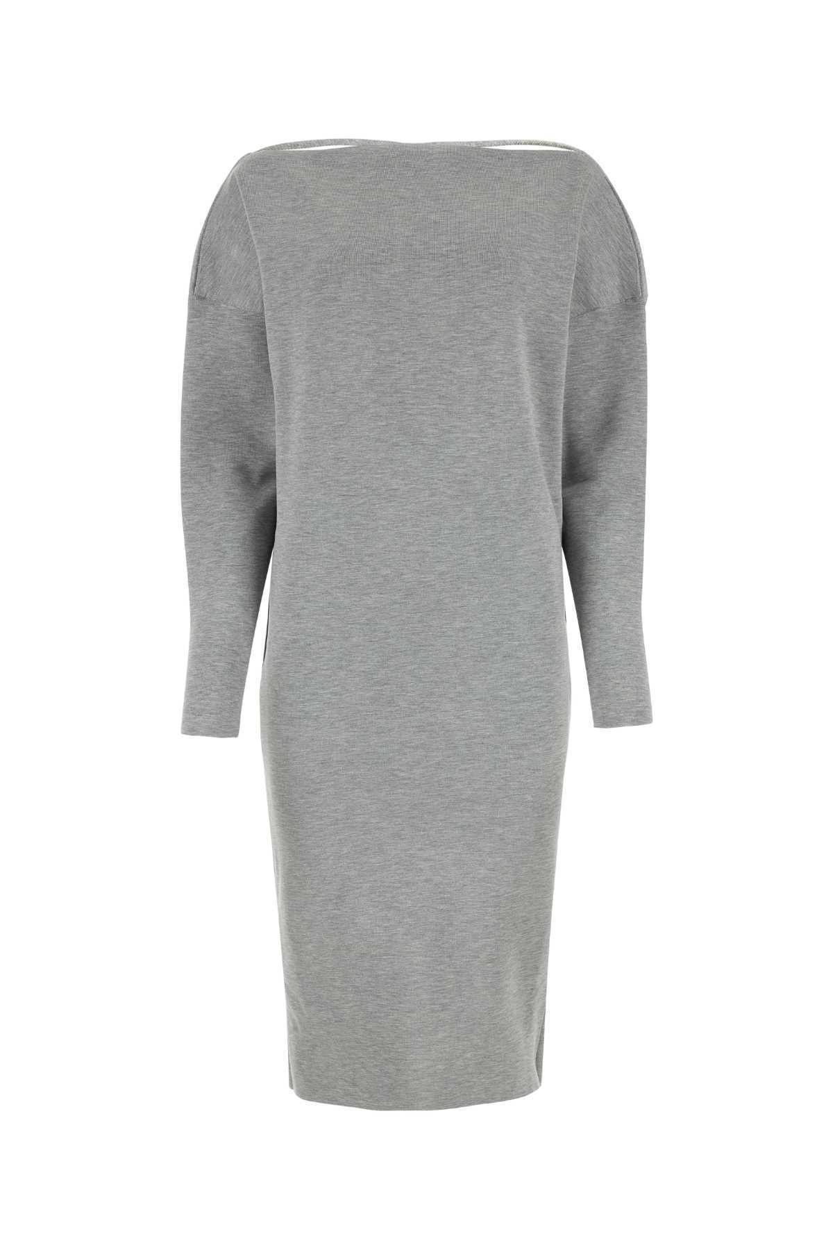 Gucci o1la5ras0526 Wool Silk Viscose Dress in Grey Size L / US 10 / IT 46 - 1 Thumbnail