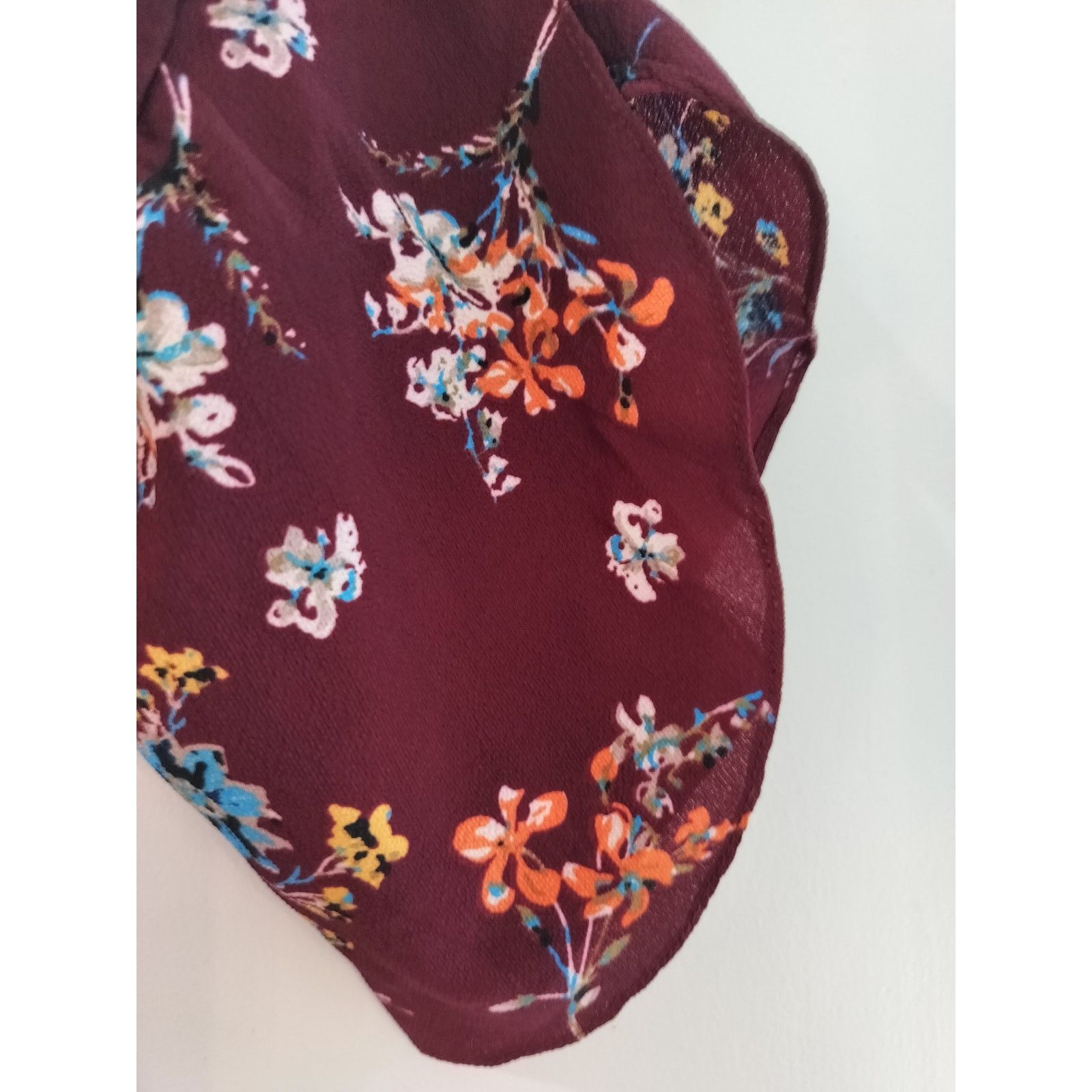 Passport Passport Women’s XL Burgundy Floral Blouse Long Sleeve Size XL / US 12-14 / IT 48-50 - 3 Thumbnail