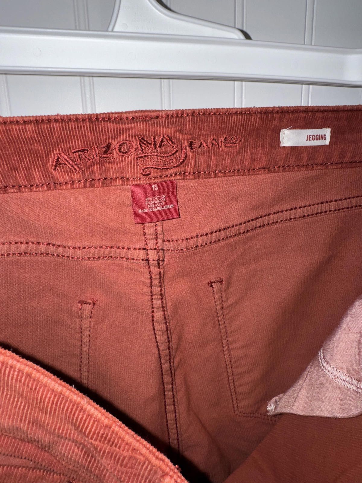 Arizona Jean Co. Arizona Juniors 13 Rust Orange Corduroy Stretch Jeggings Size 24" / US 00 / IT 34 - 3 Thumbnail
