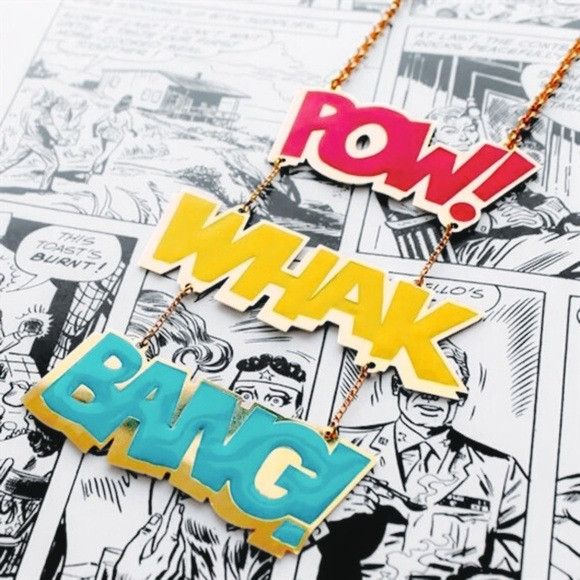 DC Comics nOir Jewelry x DC Comics Pop Art Long Gold Necklace Size ONE SIZE - 2 Thumbnail