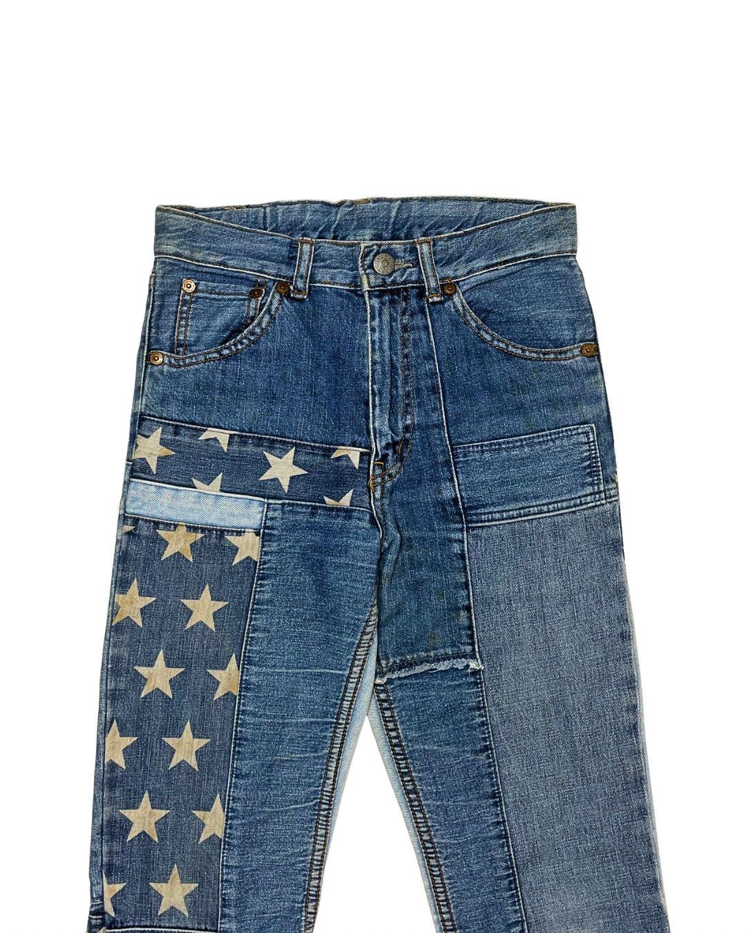 Angel Blue Angel Blue Multi-Tone Denim Star Patchwork Flare Jeans Size 26" / US 2 / IT 38 - 3 Thumbnail