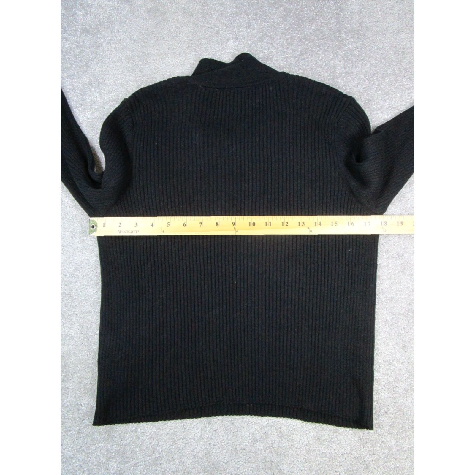 Vintage Maeve Sweater Womens Large Petite Black Ribbed Cotton Blend Pullover Size L / US 10 / IT 46 - 5 Thumbnail