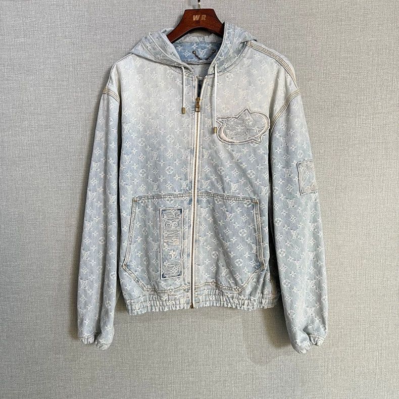 Louis Vuitton Louis Vuitton NBA Logo Denim Hooded Jacket- DMC Size US L / EU 52-54 / 3 - 1 Thumbnail