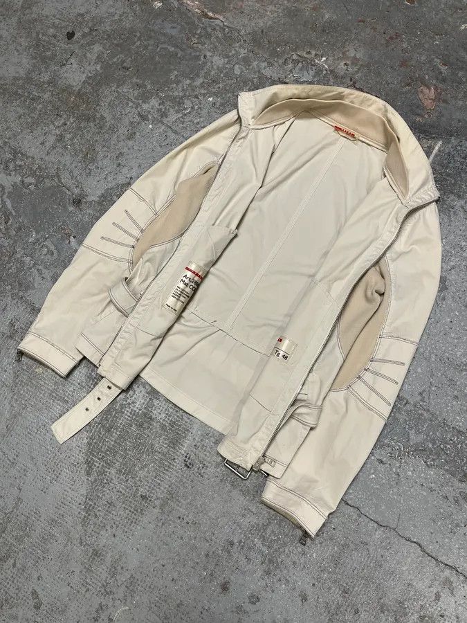 Designer × Prada × Vintage SS2002 Prada Beige Light Belted Zip-up Jacket Size US S / EU 44-46 / 1 - 3 Thumbnail