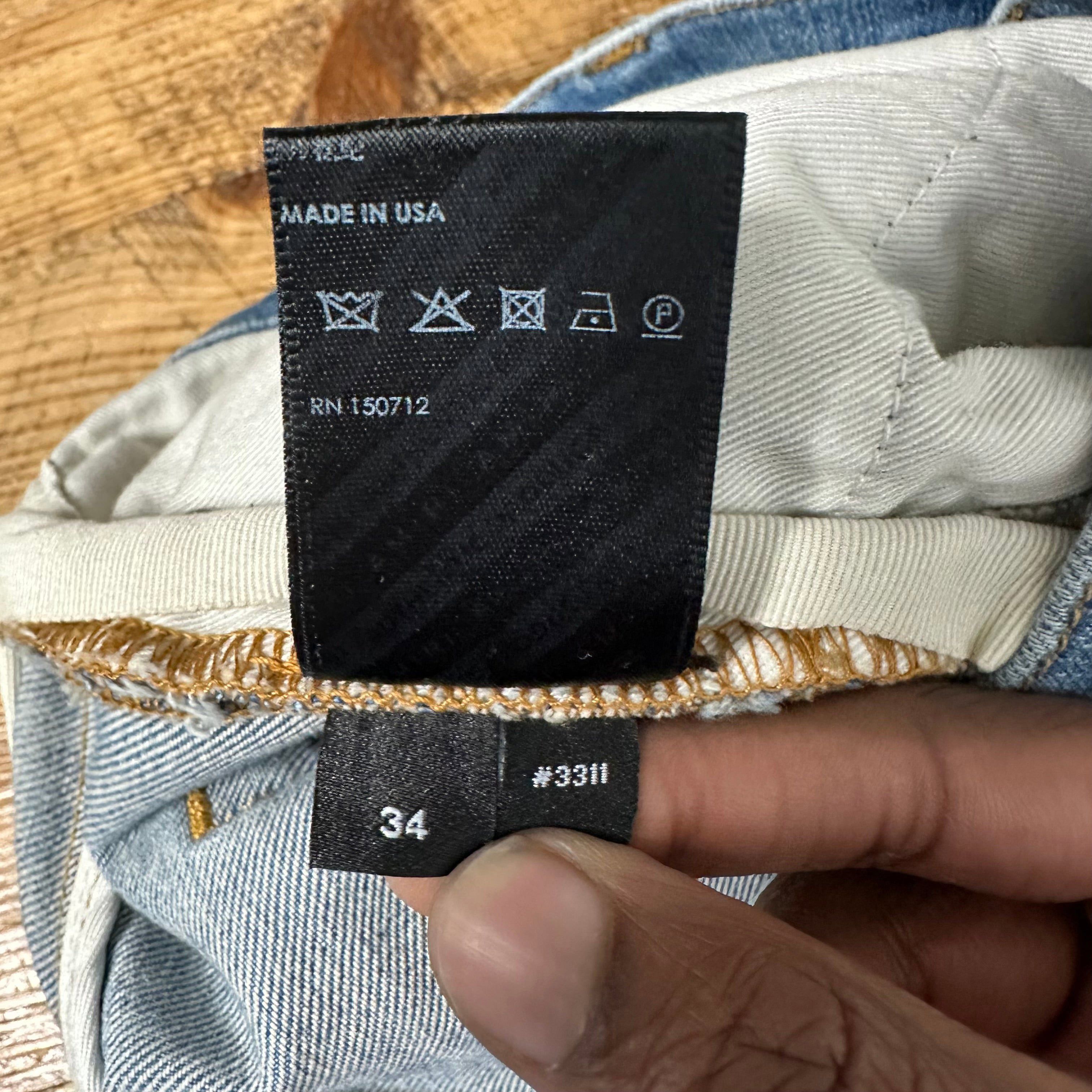 Amiri Amiri Plain Distressed Blue Denim Jeans Sz 34 Size US 34 / EU 50 - 6 Thumbnail