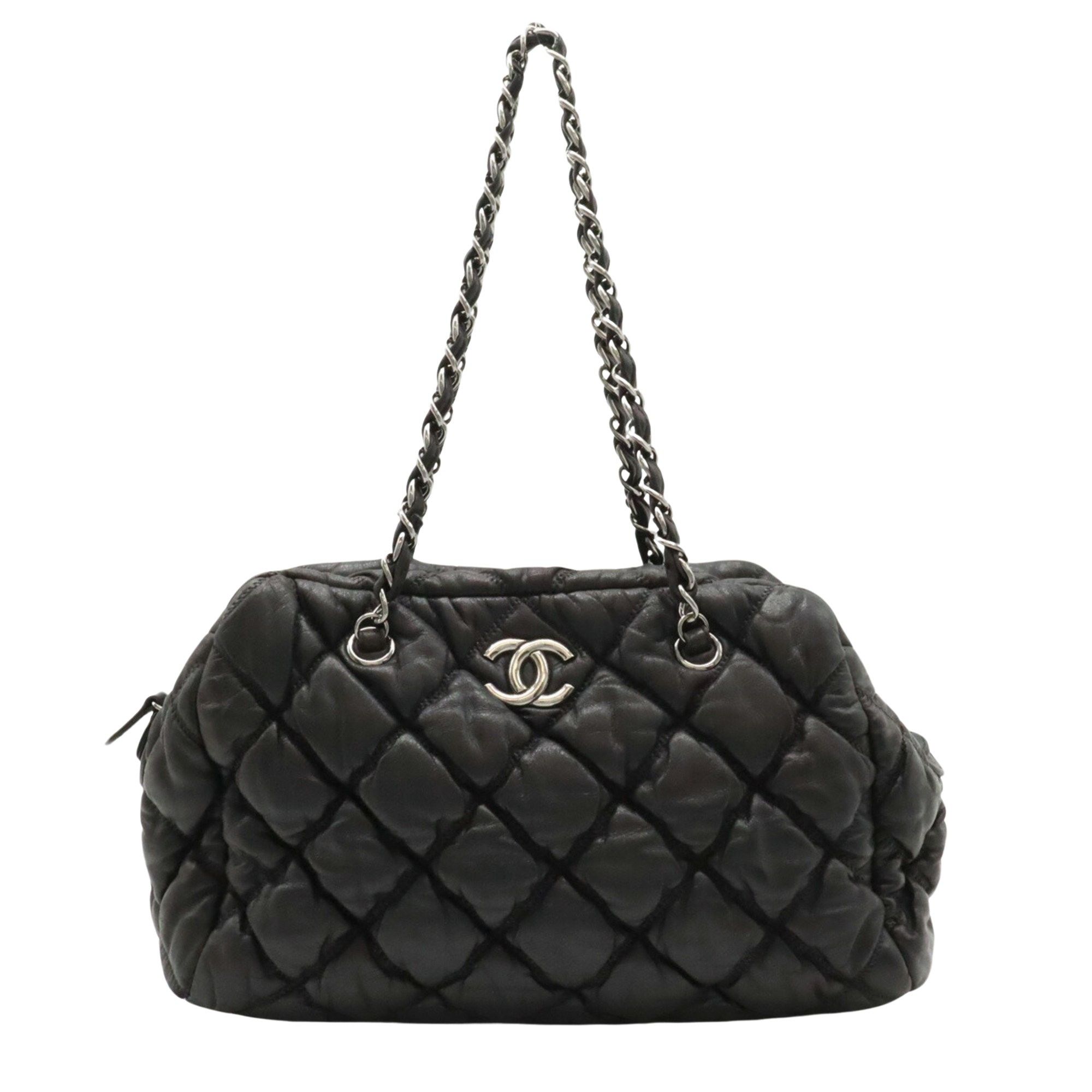 image of Chanel Bubble Quilt Shoulder in Grey, Women's