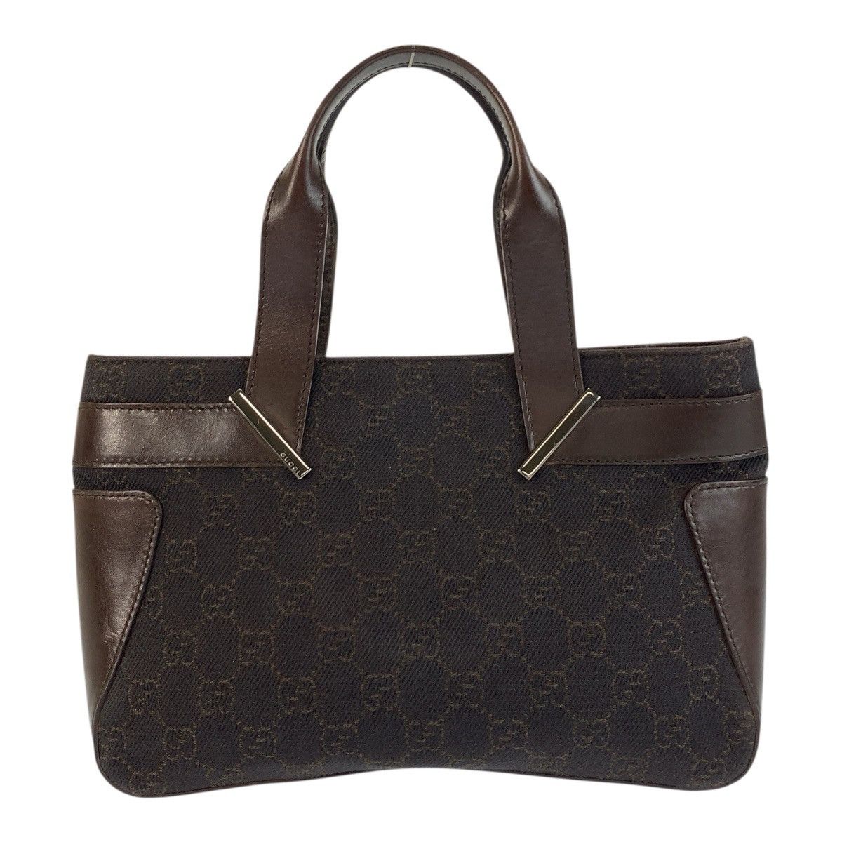 Gucci Gucci GG Canvas Leather Handbag Leather Handbag 73984 Duty Free For Usa in Brown, Women's