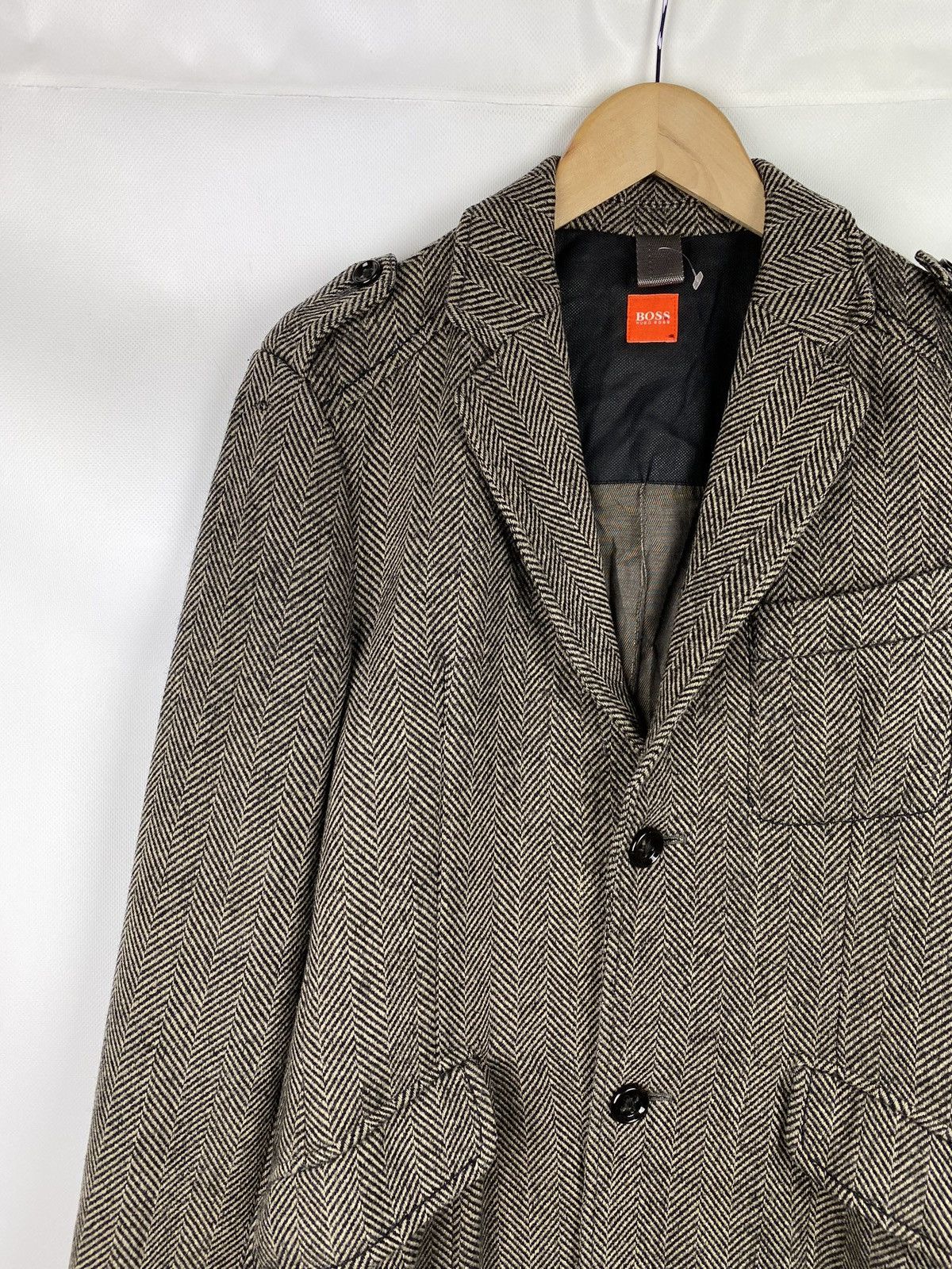 Hugo Boss Hugo Boss men’s wool herringbone coat jacket Size US M / EU 48-50 / 2 - 4 Thumbnail