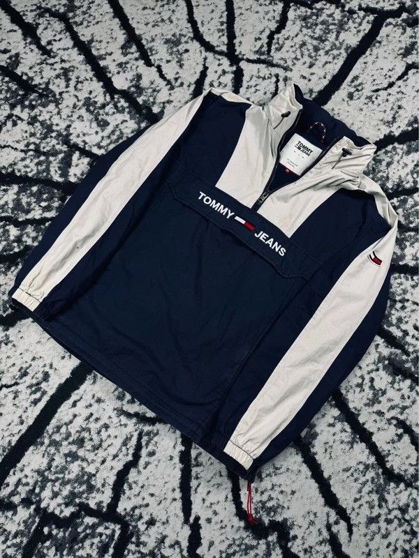 Tommy Hilfiger Tommy Hilfiger white navy blue logo anorak jacket XXL Size US XXL / EU 58 / 5 - 2 Thumbnail
