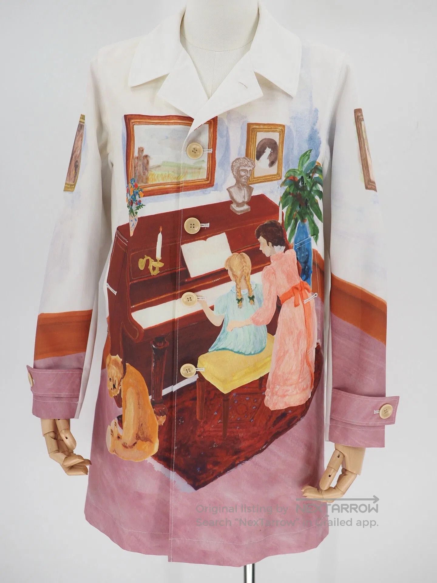 white oil painting trench coat.