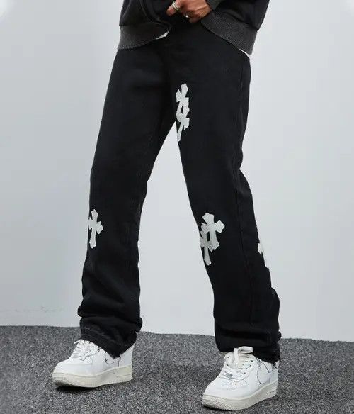 Japanese Brand × Jean High Street Washed Cross Patch Casual Jeans Men Size US 32 / EU 48 - 3 Thumbnail