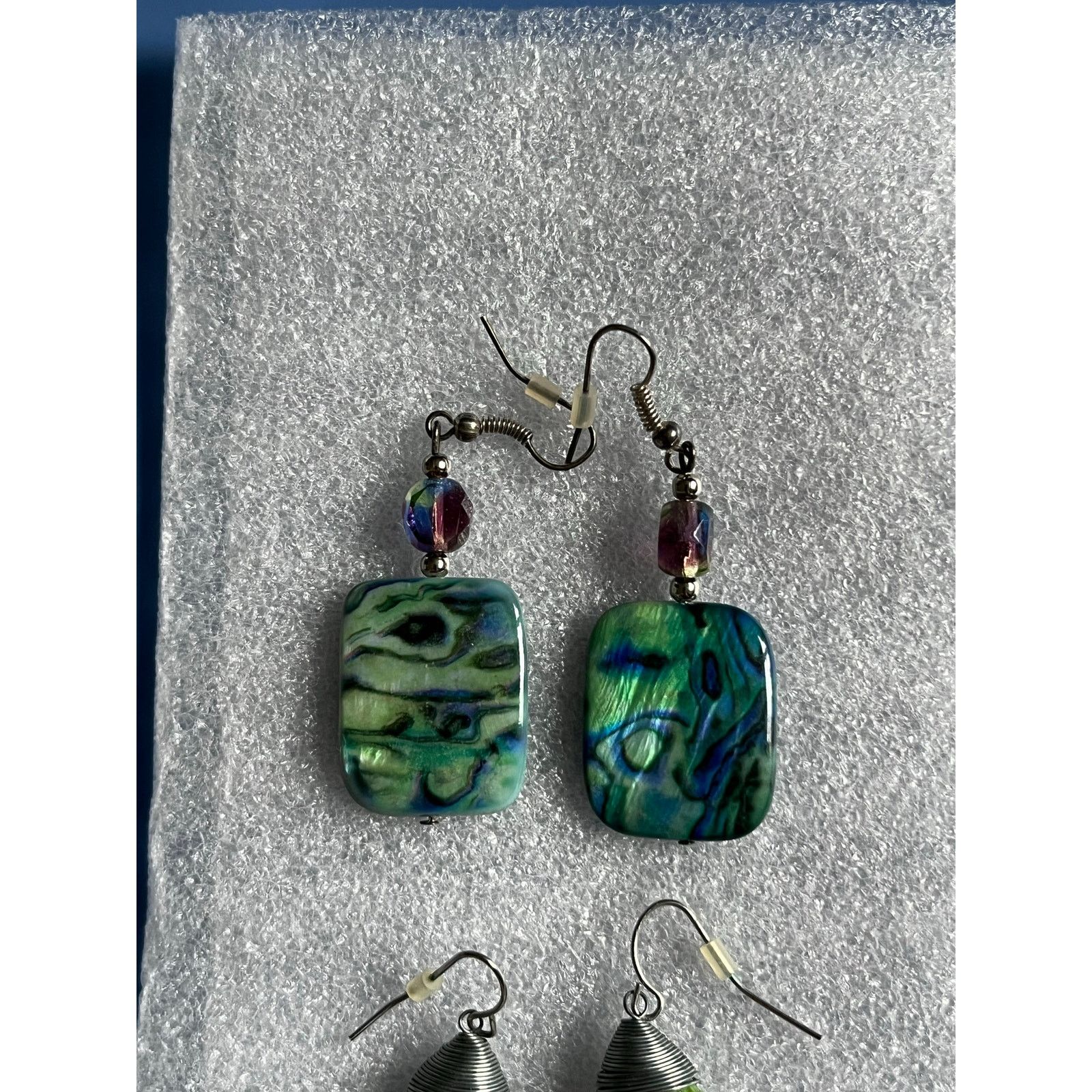 Other Set of 2 Fun, Teal and Green Dangle Earrings Size ONE SIZE - 3 Thumbnail