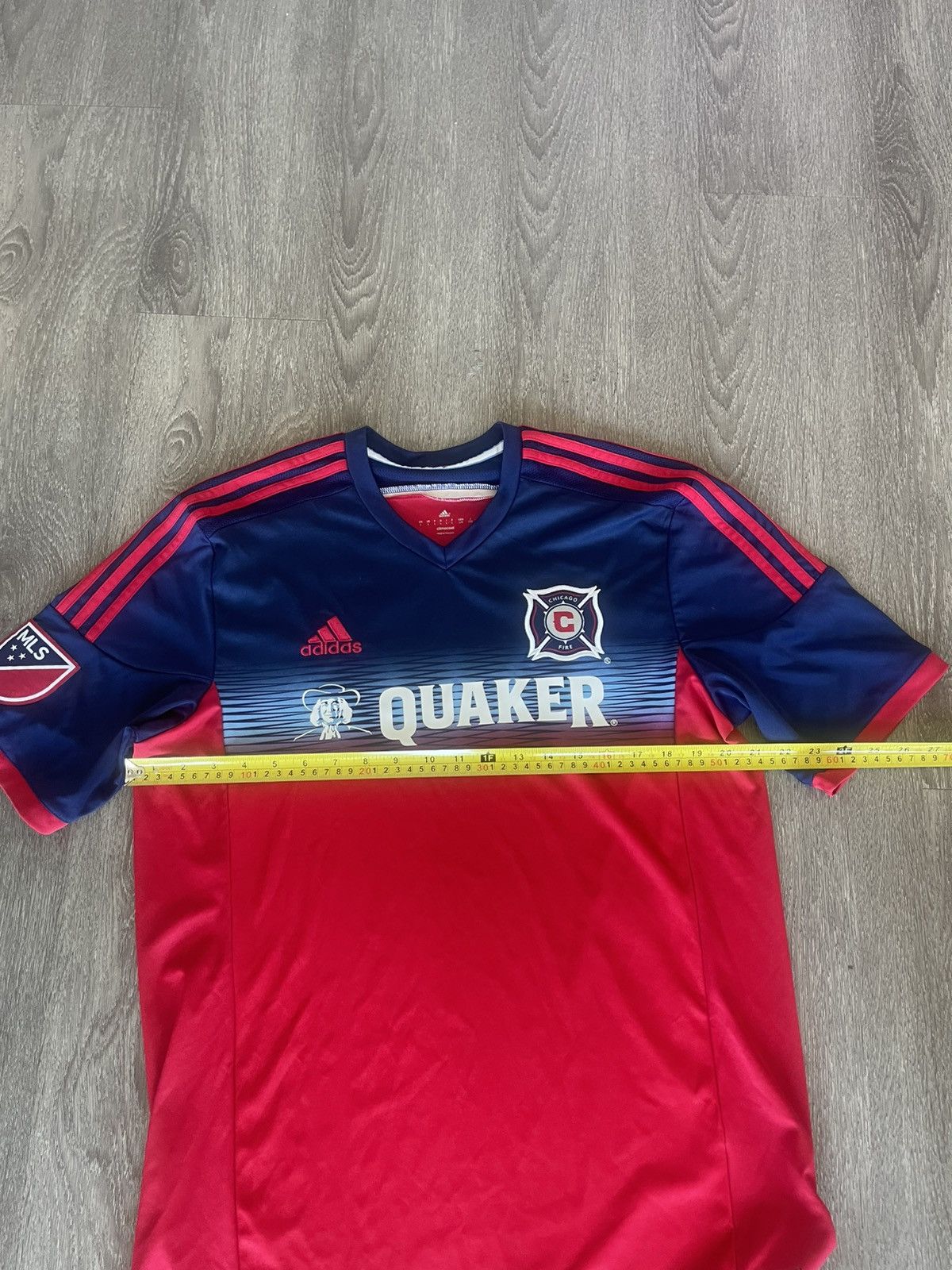 Adidas Adidas Chicago Fire Soccer Men Large Red Climacool Jersey Size US L / EU 52-54 / 3 - 5 Thumbnail