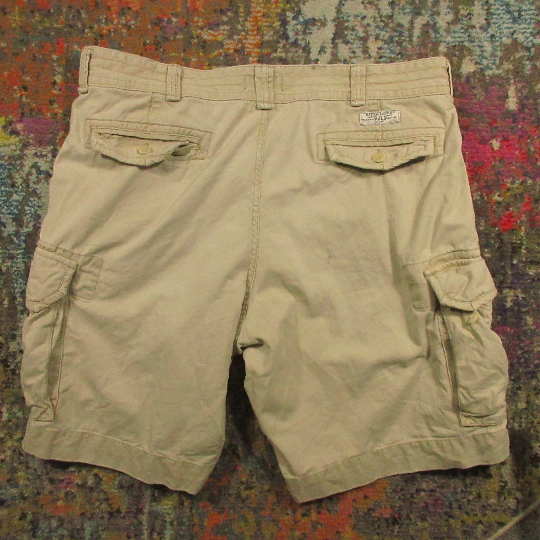 Polo Ralph Lauren Polo Ralph Lauren Cargo Shorts Men's 40 Tan Classic Chino Heavy Cotton Canvas Zip Pocket Logo 9in Inseam Cargo Shorts Men Medium? Size US L / EU 52-54 / 3 - 2 Thumbnail