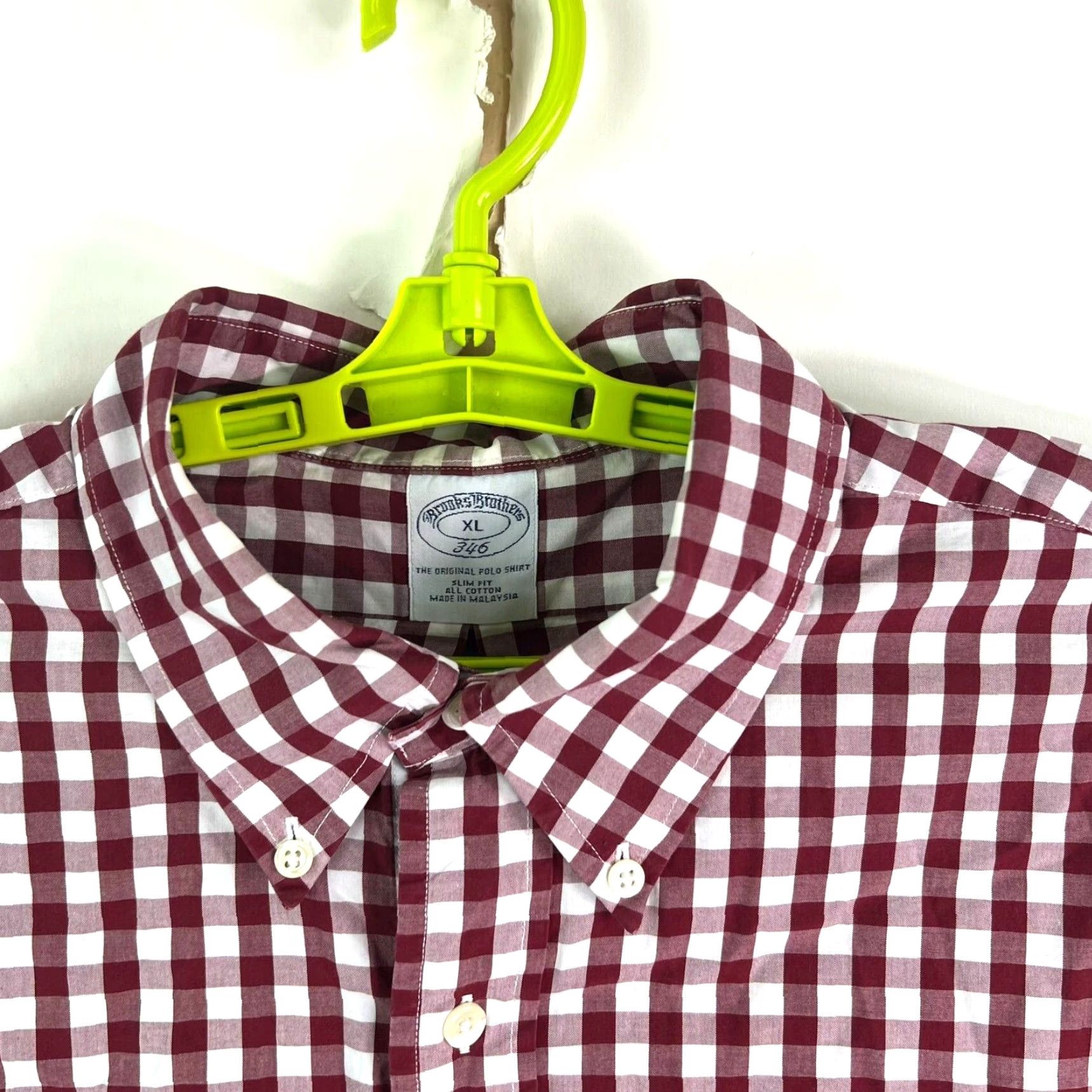 Brooks Brothers Brooks Brothers 346 Slim Fit Button-Down Shirt Mens XL Red Checkered Cotton Slim Shirt Men's Shirt Size US XL / EU 56 / 4 - 2 Thumbnail