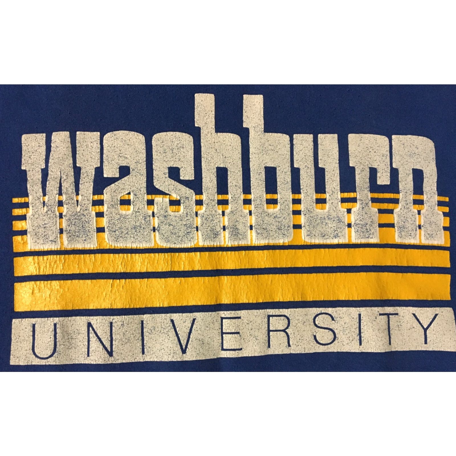 Vintage VINTAGE Washburn University Faded Sweatshirt M USA College Track Hoodie Mens Blue 90s 80s College USA University Pullover Cotton Spellout Gift Size US M / EU 48-50 / 2 - 2 Thumbnail